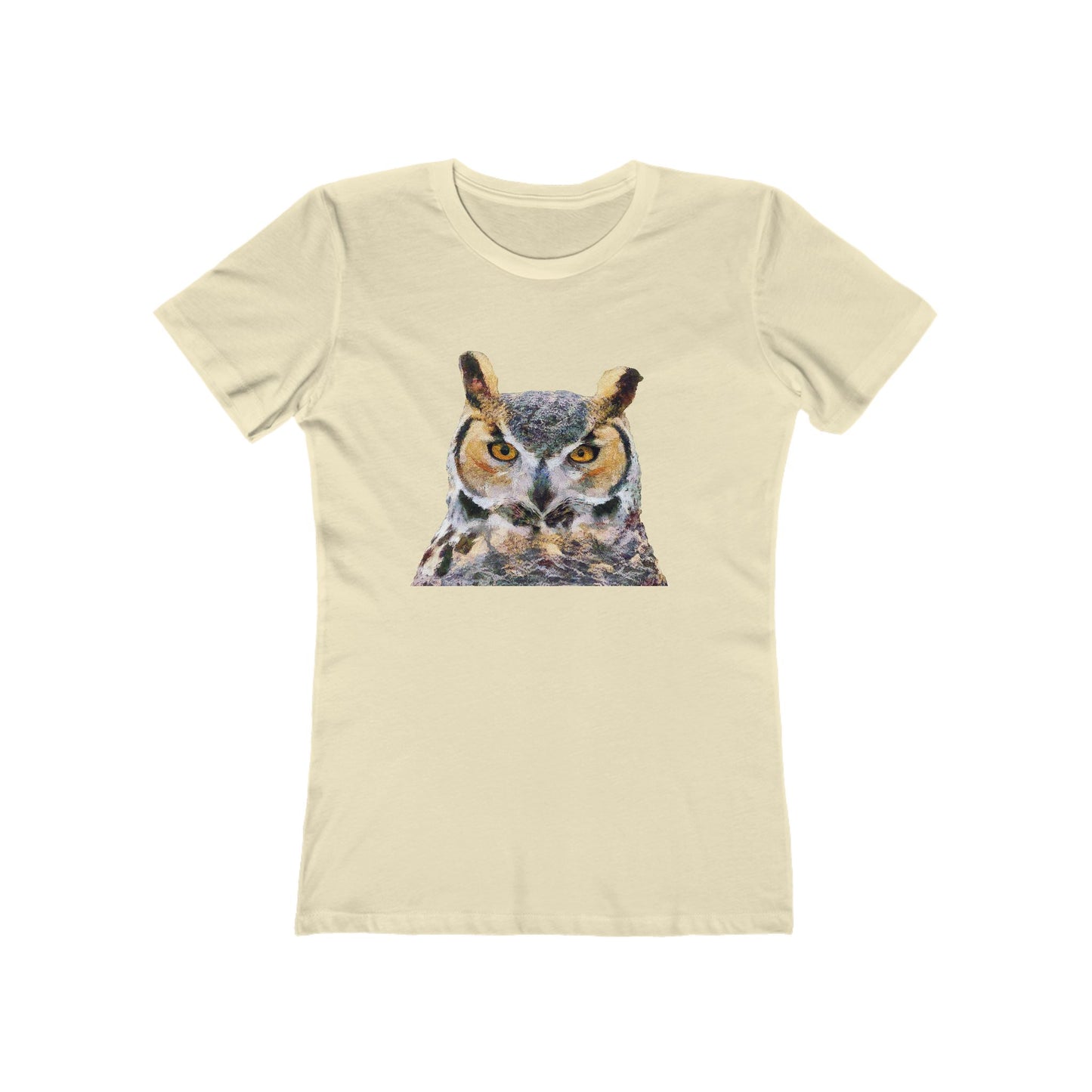 Great Horned Owl 'Hooty' - Women's Slim Fit Ringspun Cotton T-Shirt