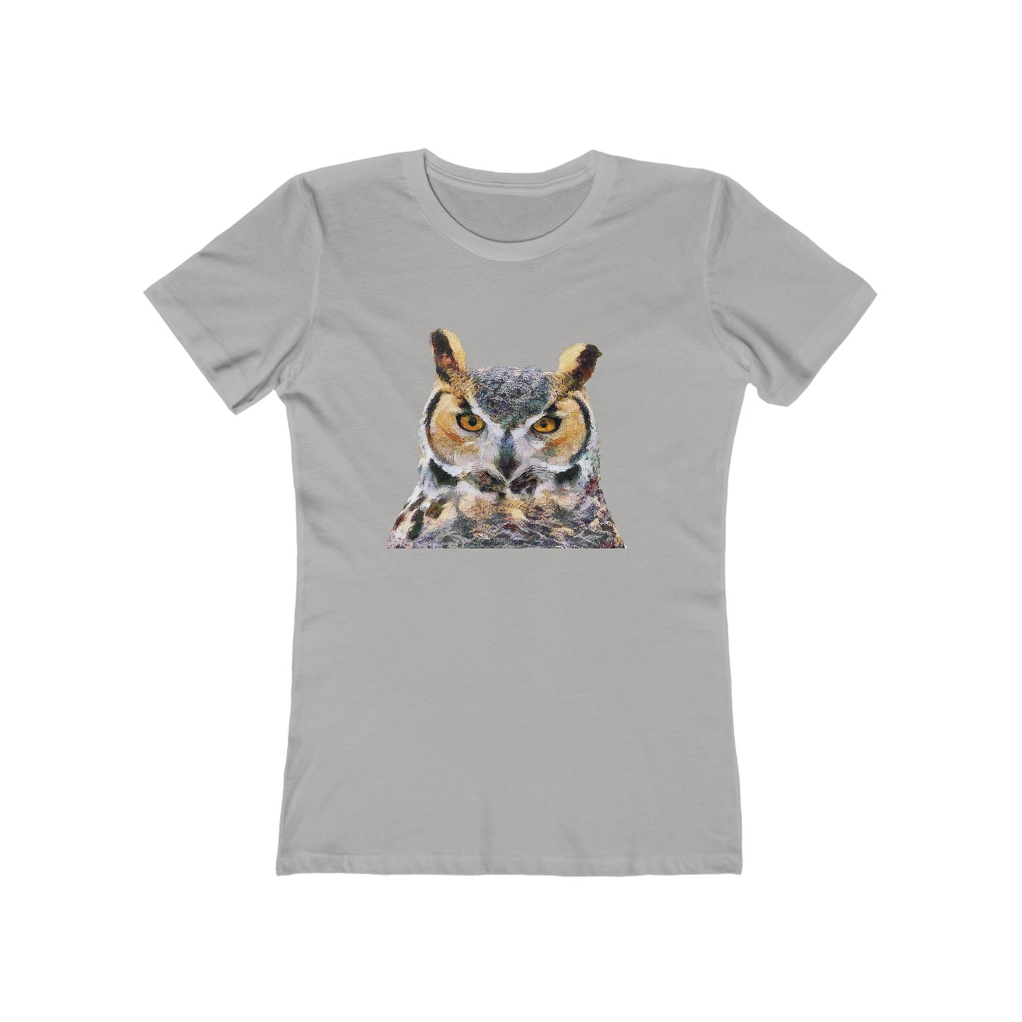 Great Horned Owl 'Hooty' - Women's Slim Fit Ringspun Cotton T-Shirt