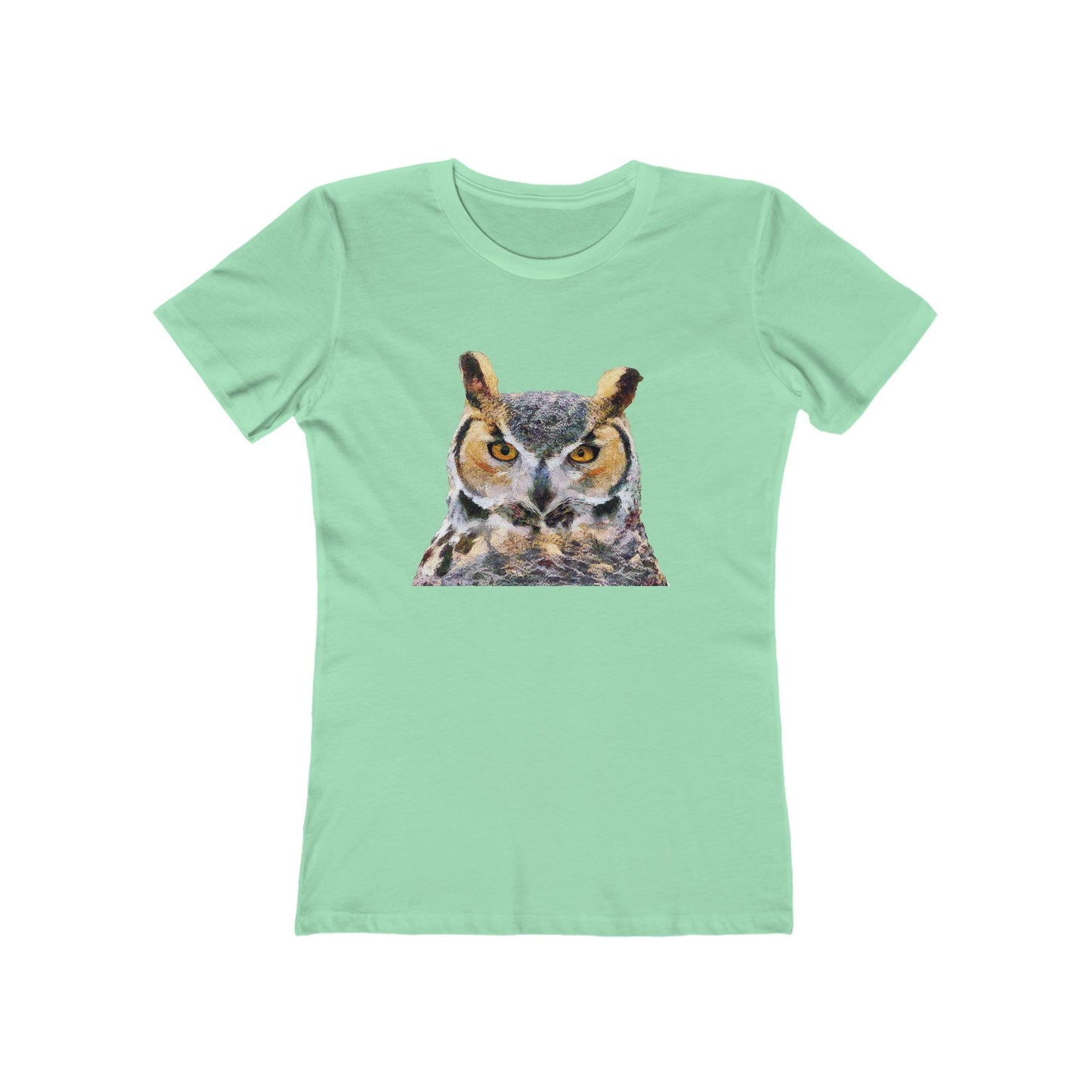 Great Horned Owl 'Hooty' - Women's Slim Fit Ringspun Cotton T-Shirt