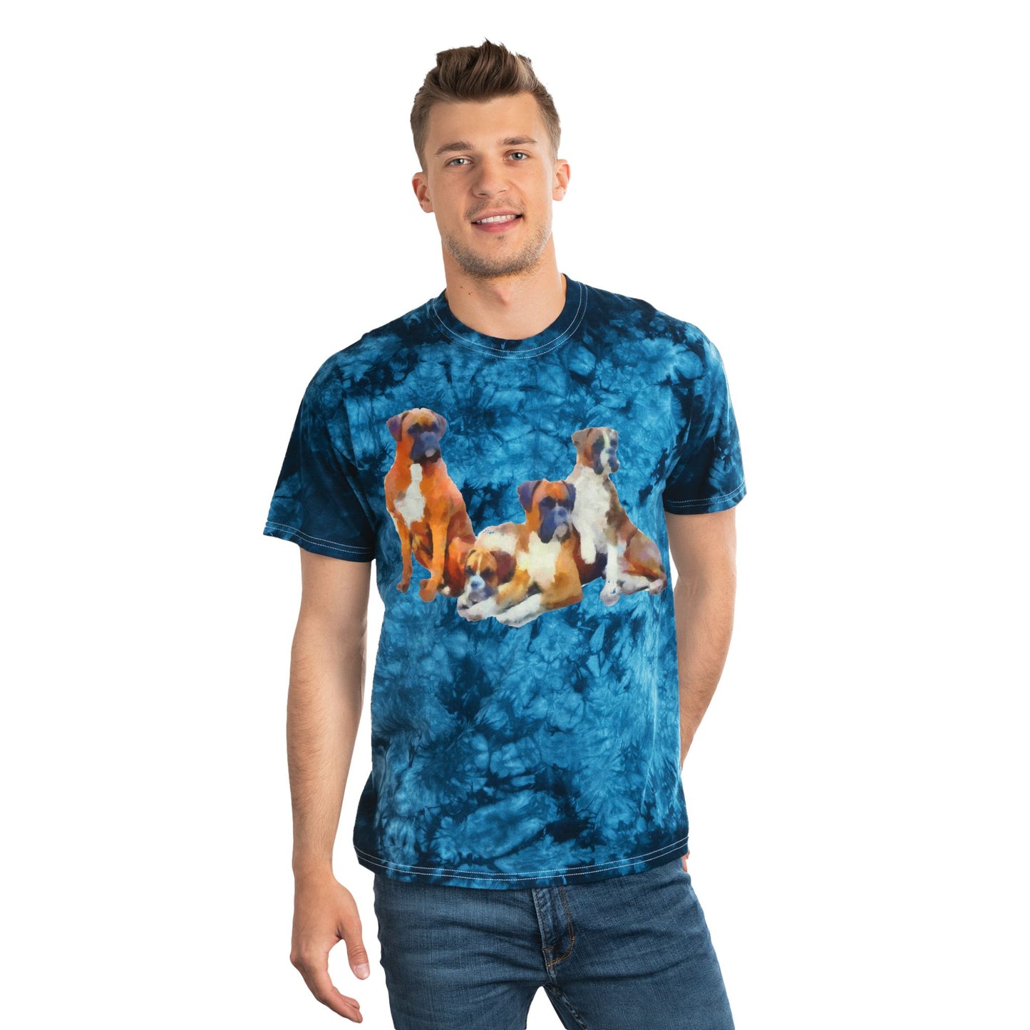 Boxer Quartet Unisex Cotton Tie-Dye Tee, Crystal