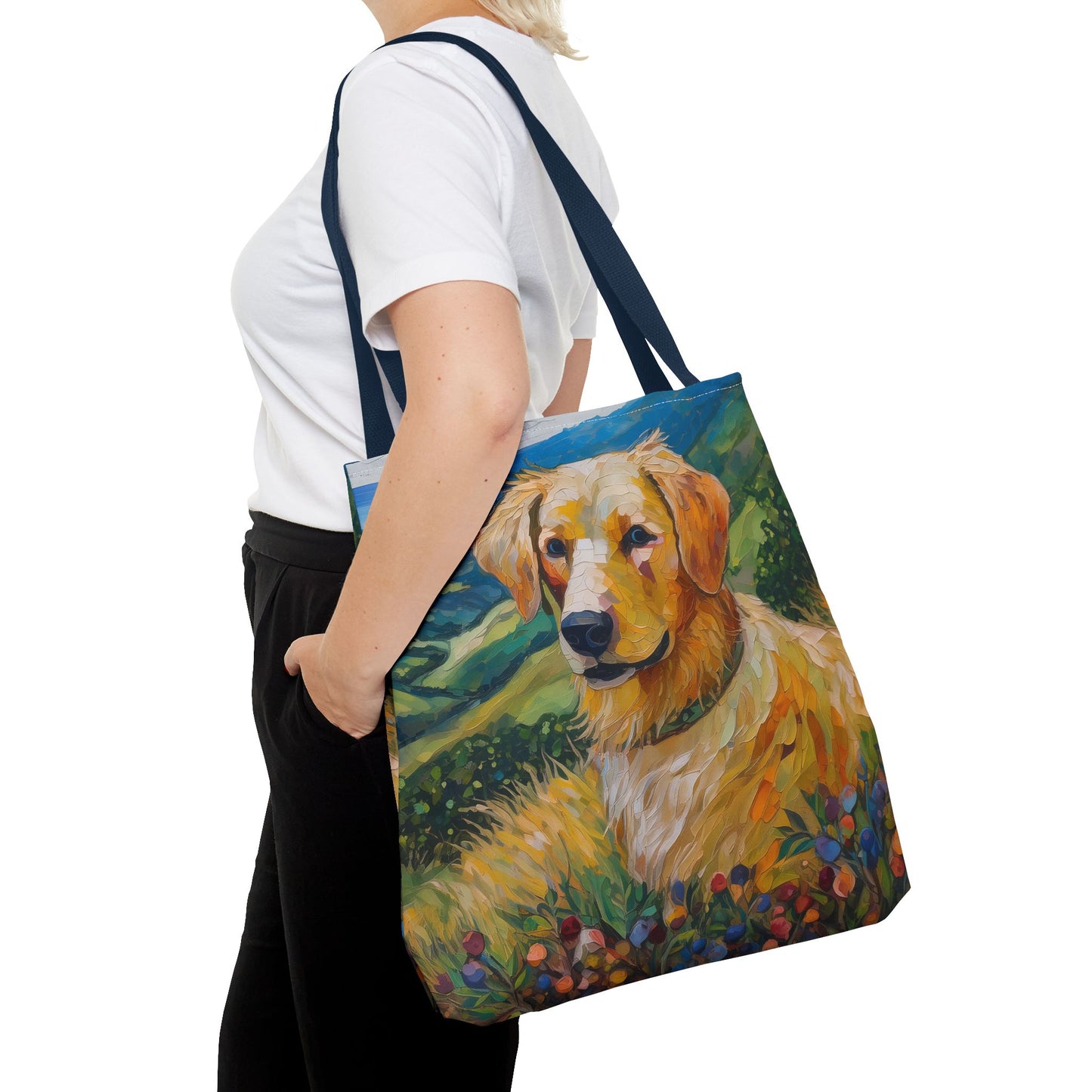 Golden Retriever Puppy Polyester Tote Bag (AOP)