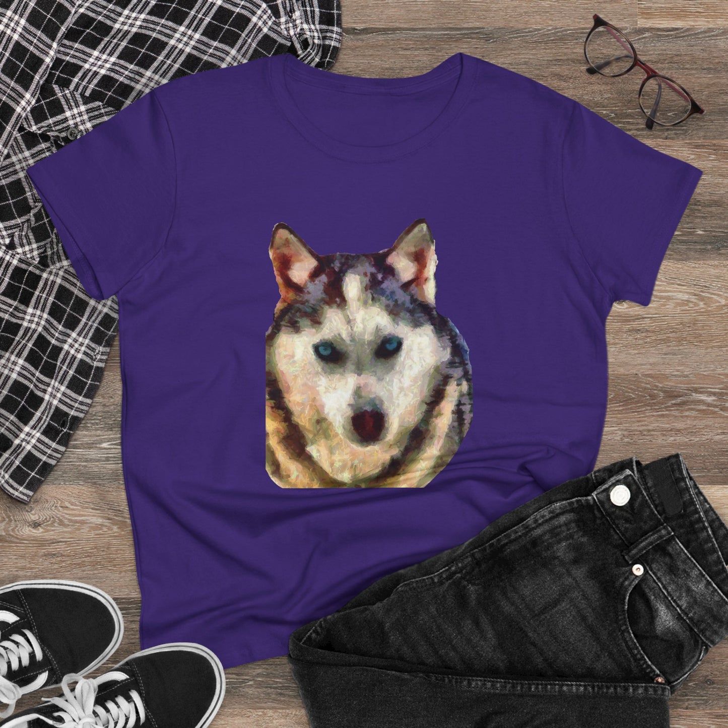 Siberian Husky "Sacha" Women's Midweight Cotton Tee