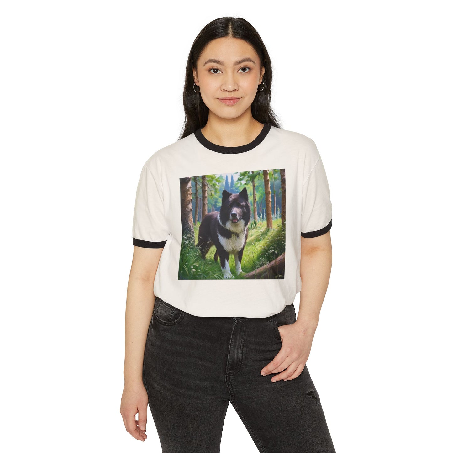 Karelian Bear Dog - Unisex Cotton Ringer T-Shirt