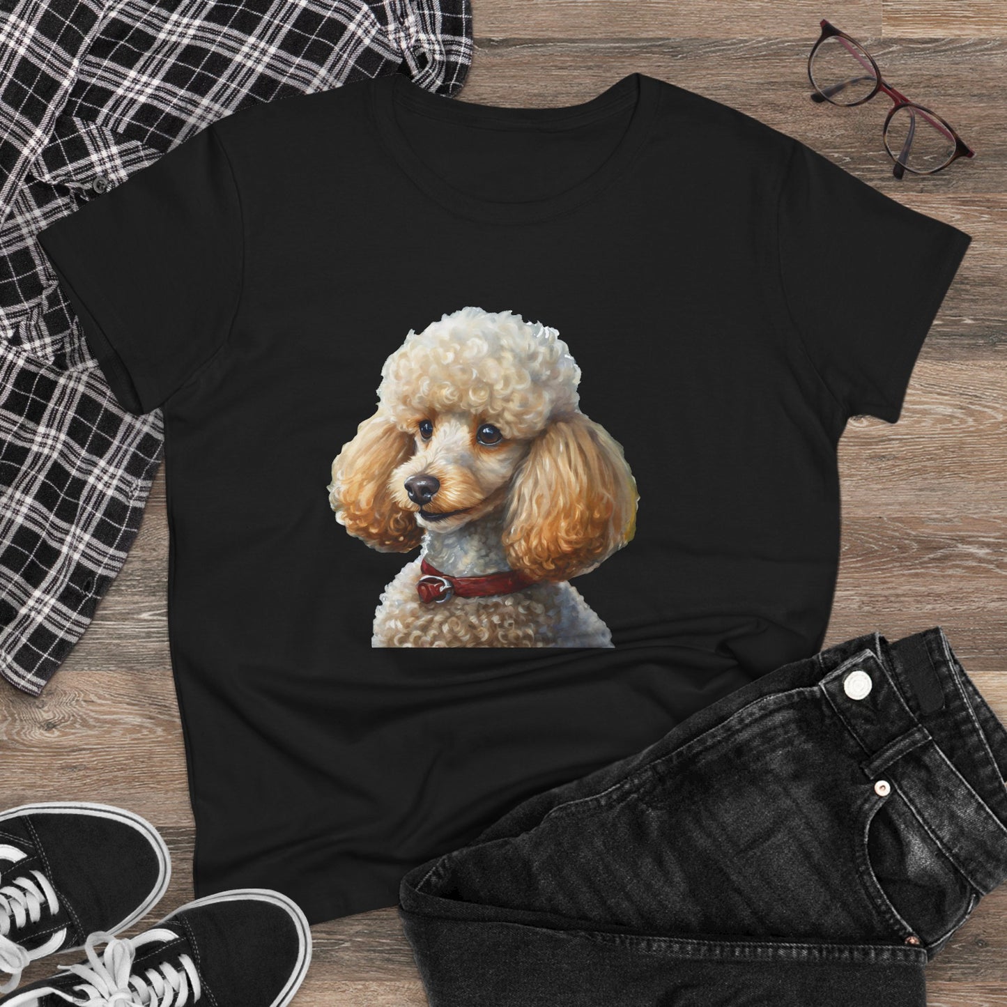 Standard Poodle #2 Women's Midweight Cotton Tee