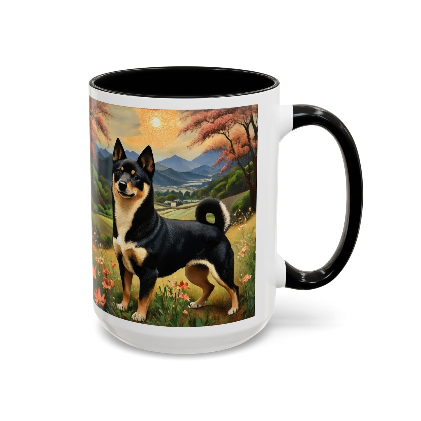 Shiba Inu - Black and Tan -- Ceramic Accent Coffee Mug (11, 15oz)