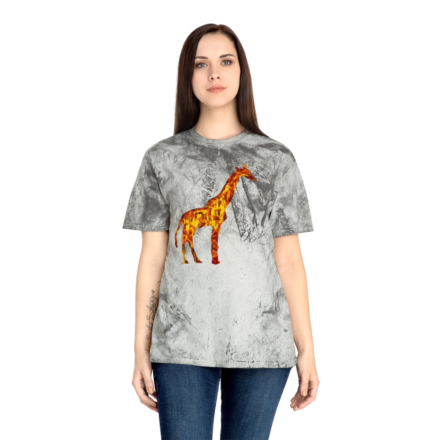 Giraffe 'Camile' Unisex Cotton Color Blast T-Shirt