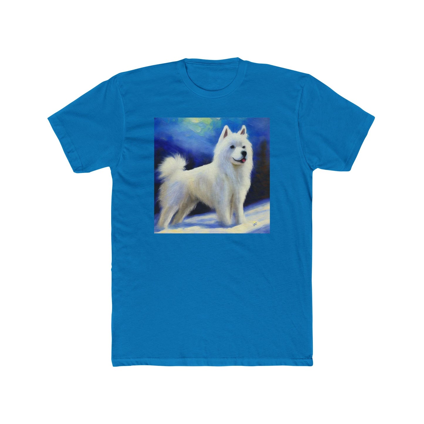 American Eskimo Dog Men's Fitted Cotton Crew Tee: A Romantic Tribute