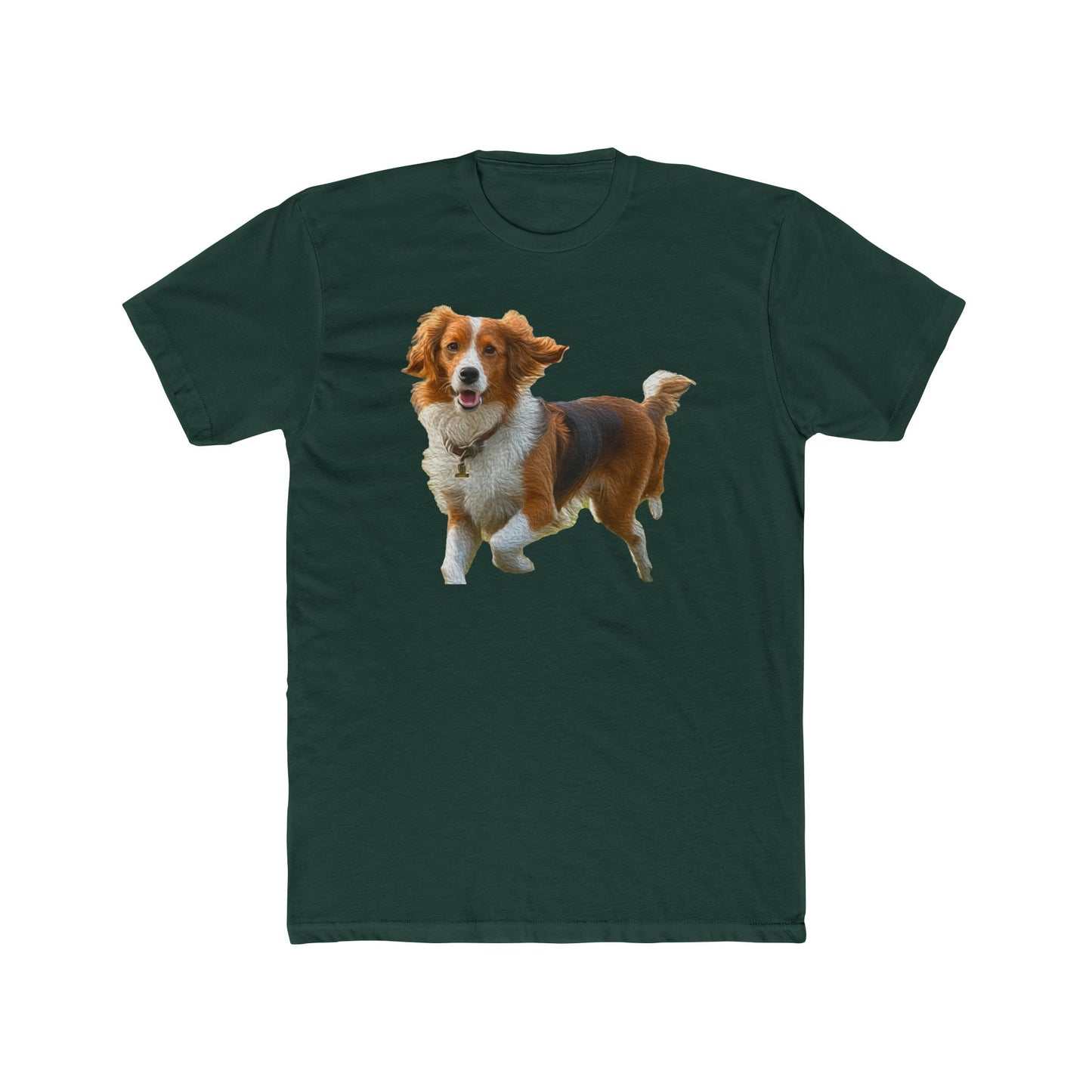 Nederlandse Kooikerhondje Men's Fitted Cotton Crew Tee