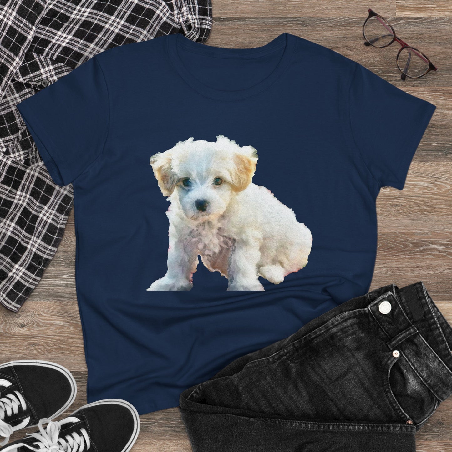 Bichon Frise Women's Midweight Cotton Tee