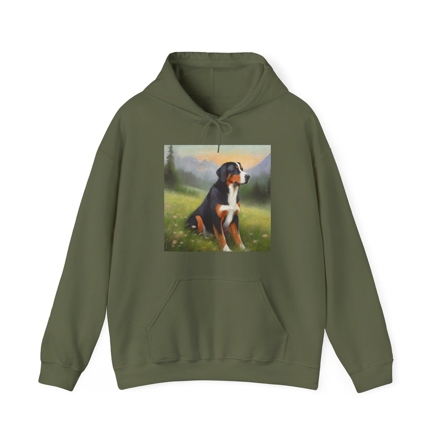 Greater Swiss Mountain Dog Unisex 50/50 Hooded Sweatshirt