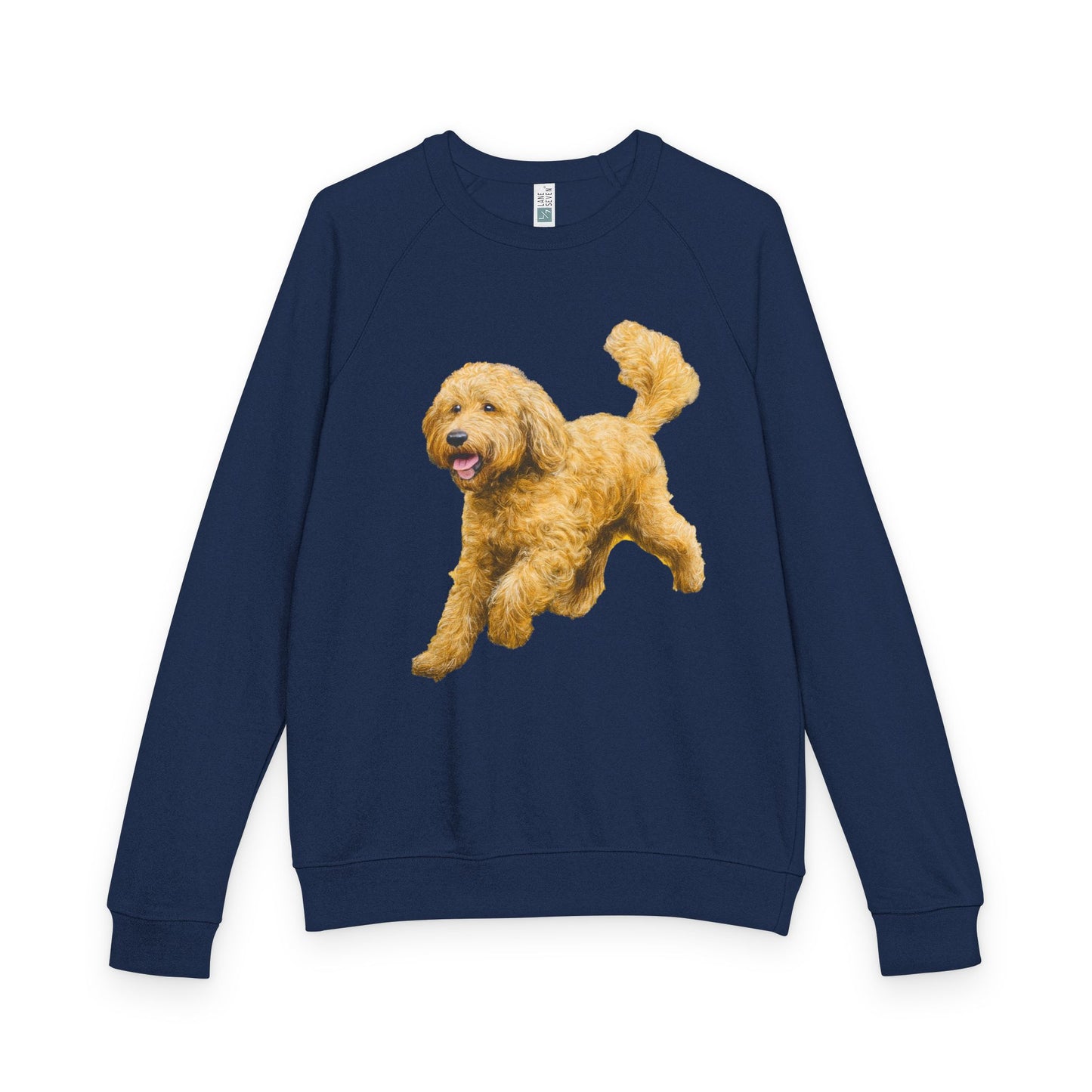 Goldendoodle Unisex French Terry Raglan Crewneck Long Sleeve