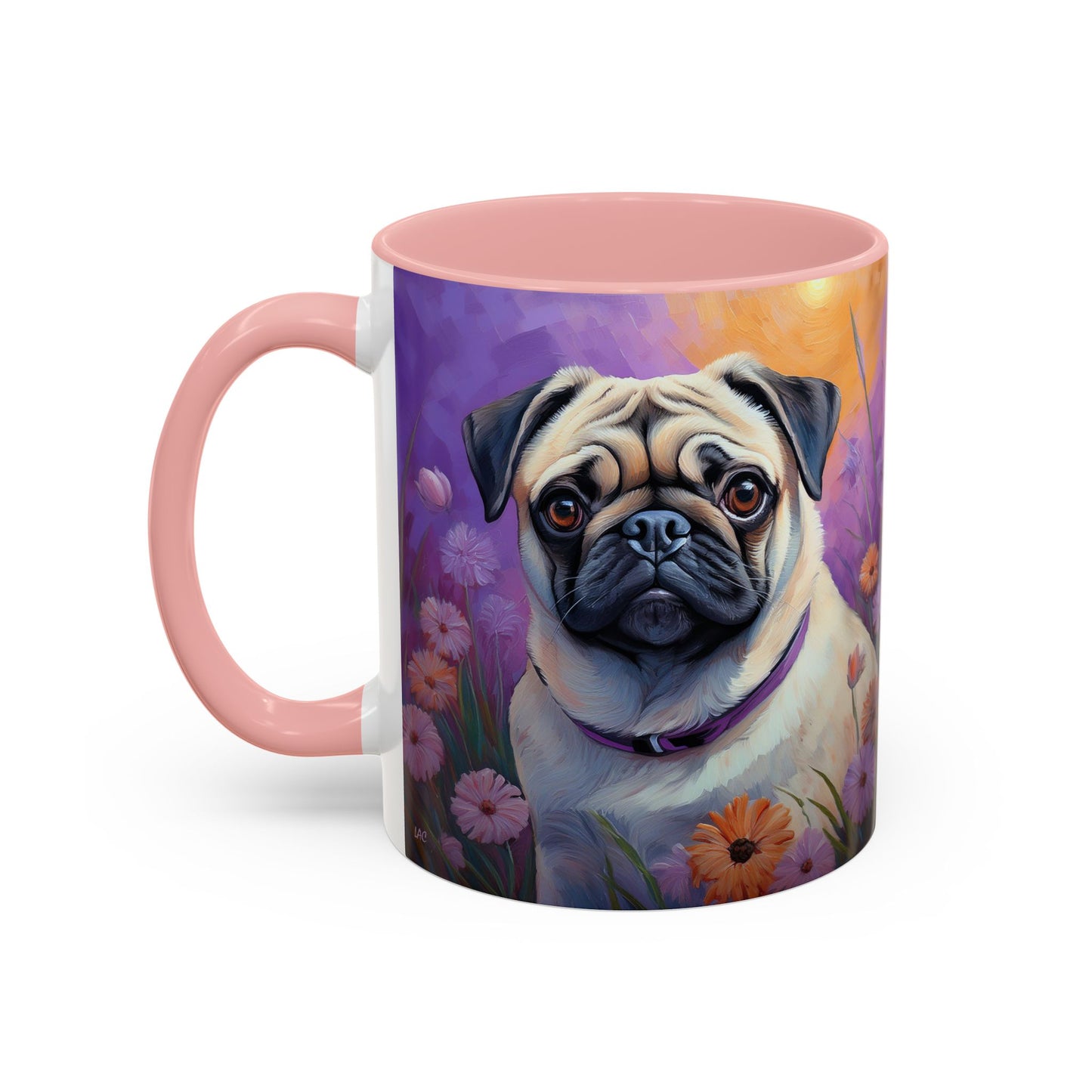 Pug - Accent Coffee Mug - 2 Sizes