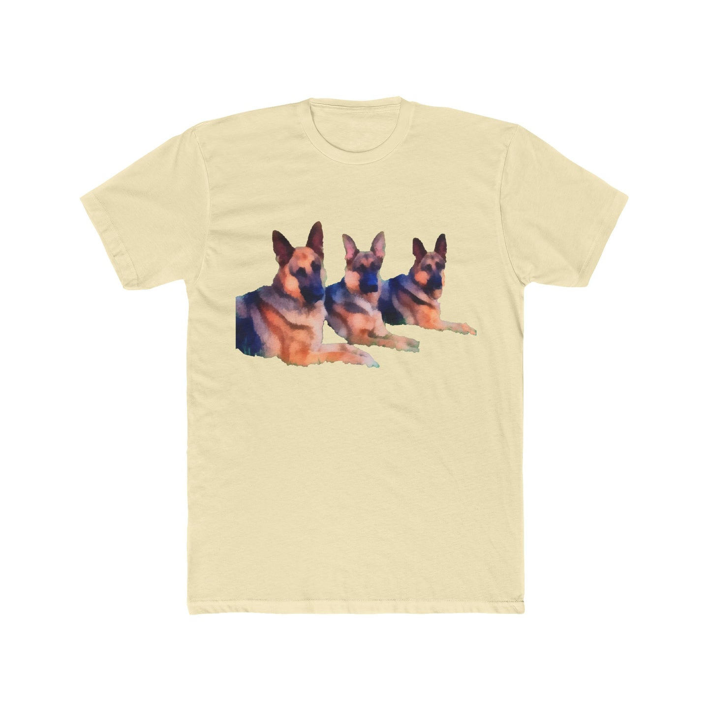 German Shepherd Trio Men's Fitted Cotton Crew Tee