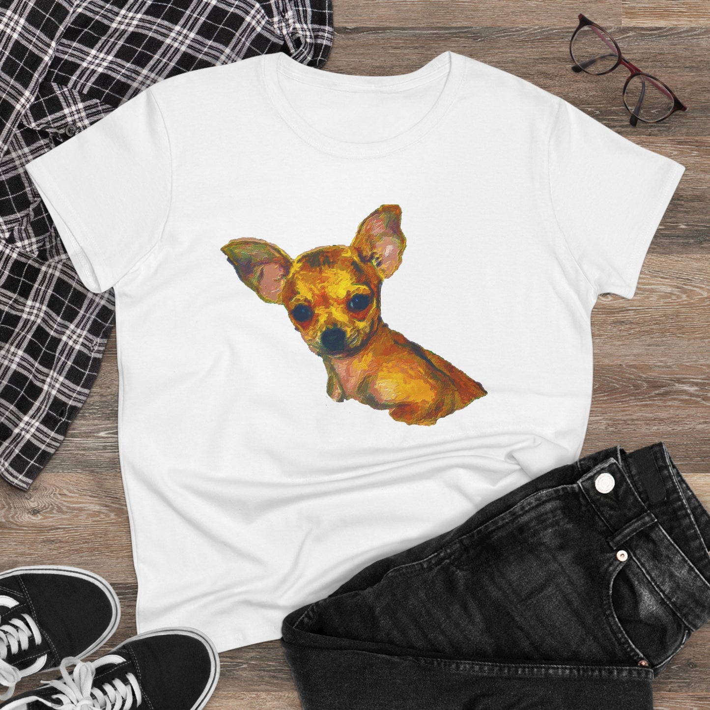 Chihuahua 'Belle' Women's Midweight Cotton Tee
