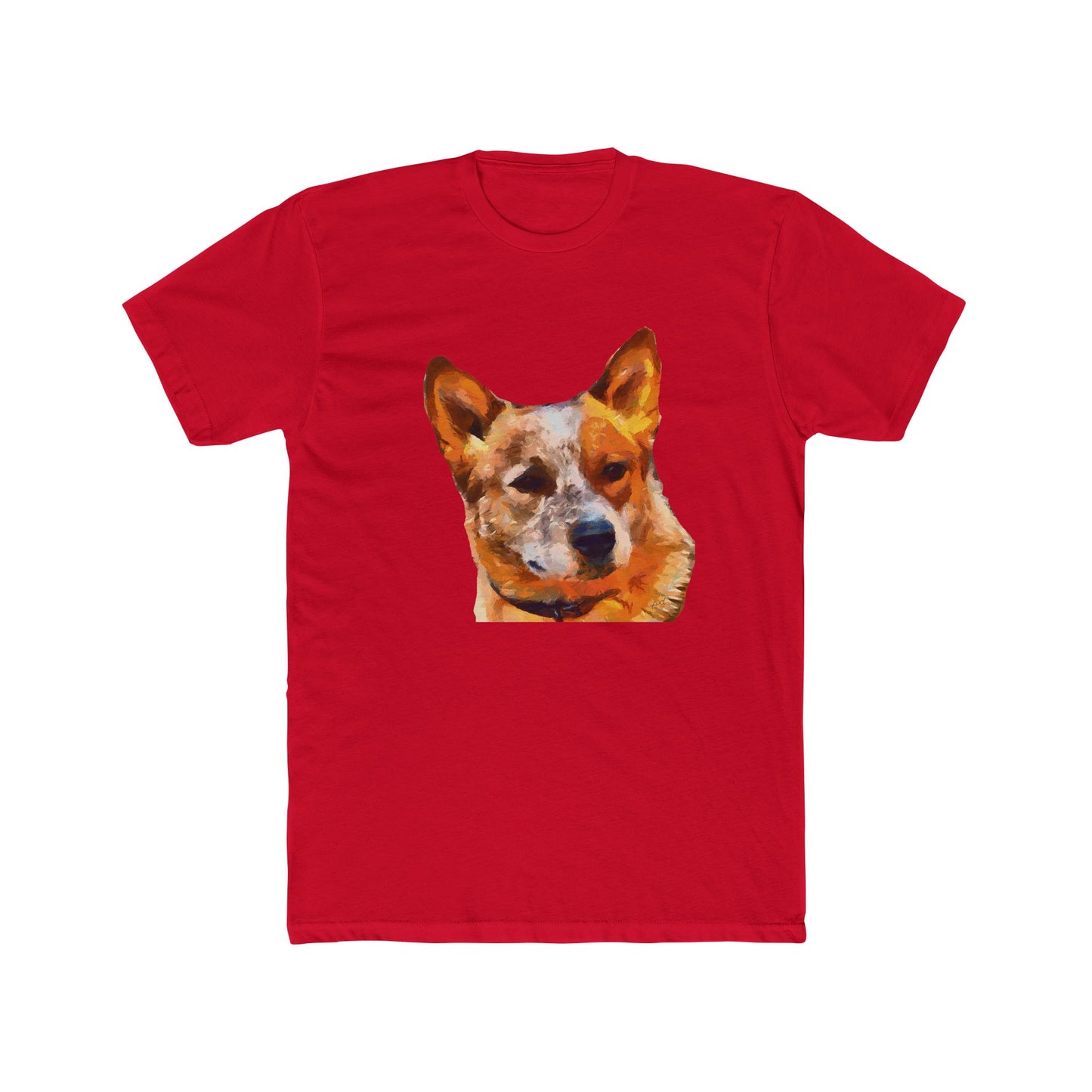 Red Heeler - Australian Cattle Dog - Men's Fitted Cotton Crew Tee