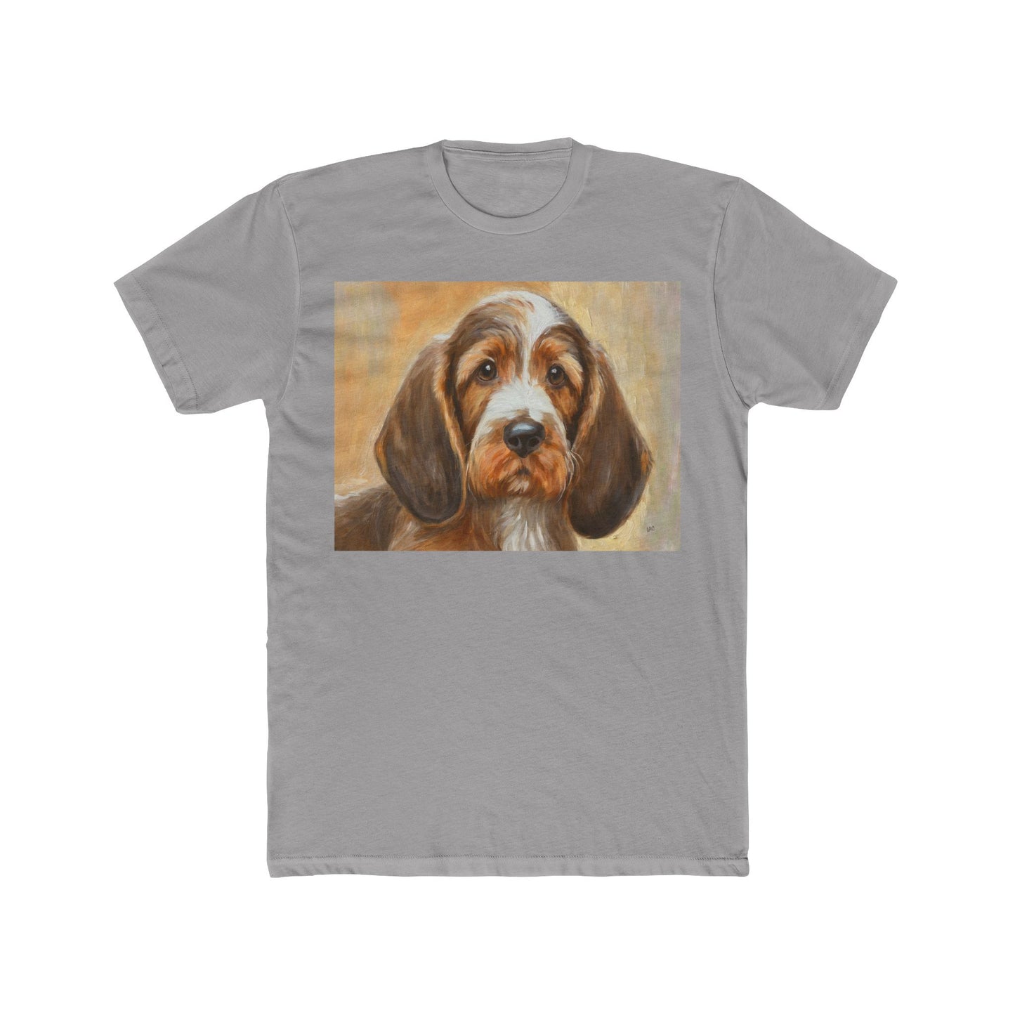 Basset Fauve de Bretagne Men's Fitted Cotton Crew Tee