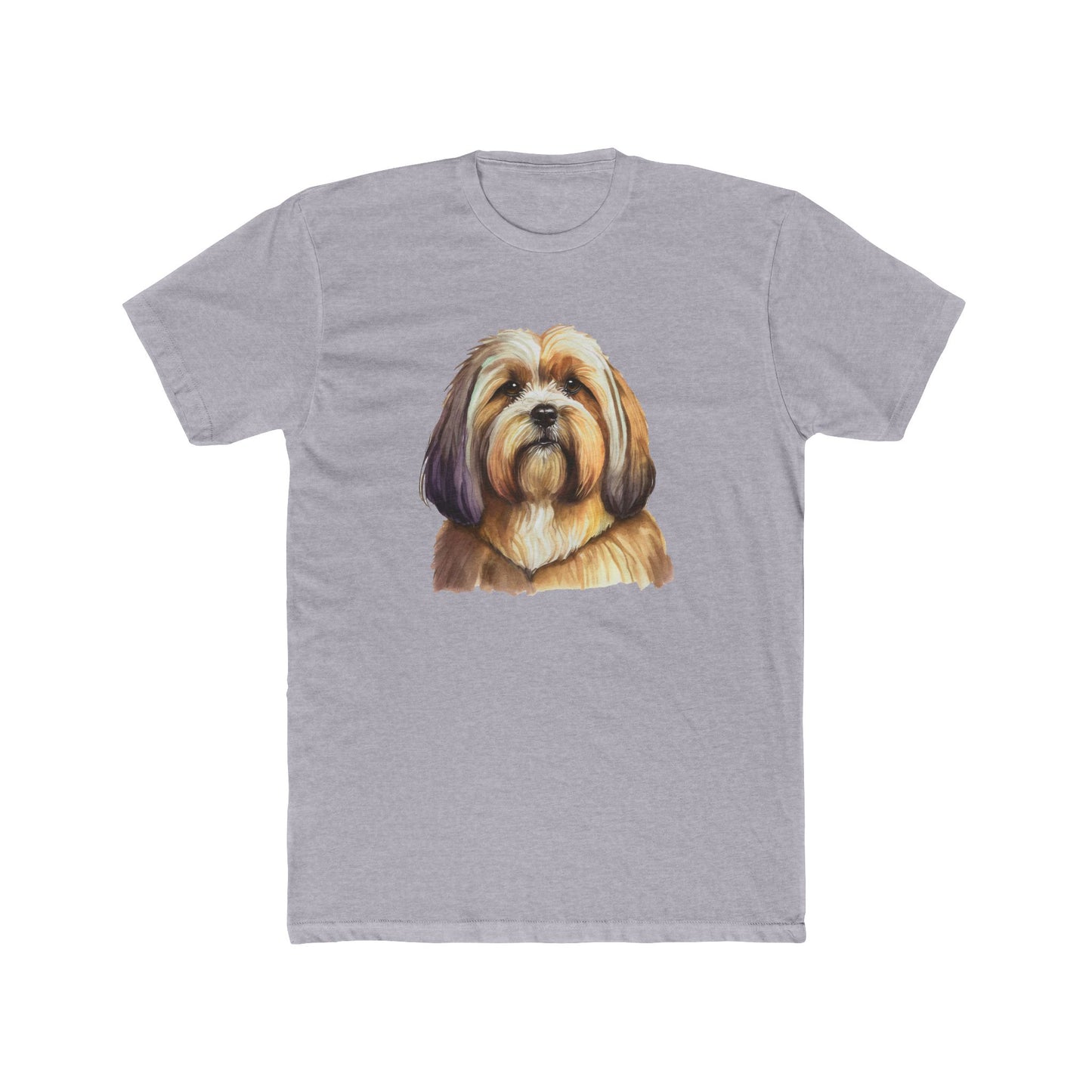 Lhasa Apso Men's Fitted Cotton Crew Tee