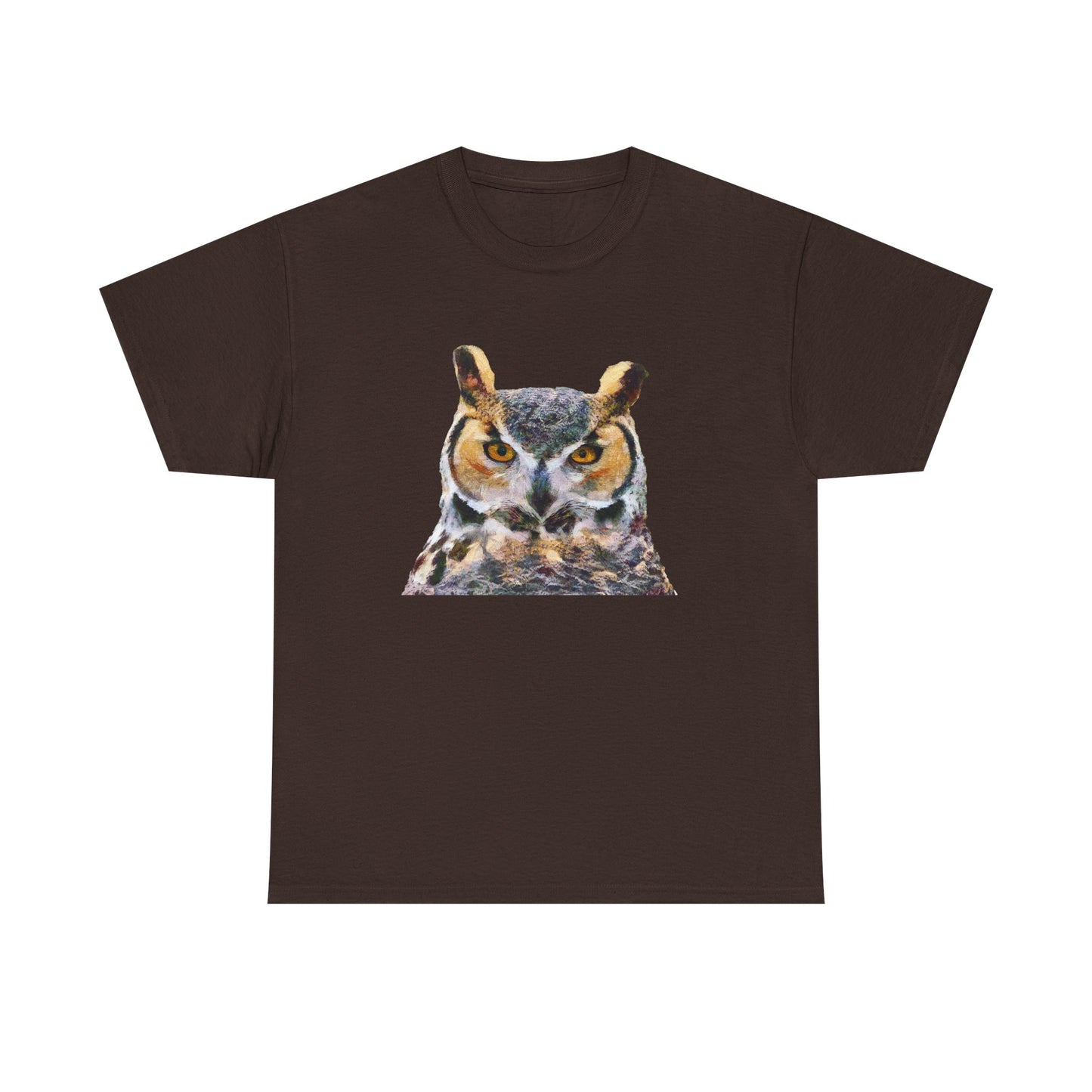 Great Horned Owl 'Hooty' Unisex Heavy Cotton Tee