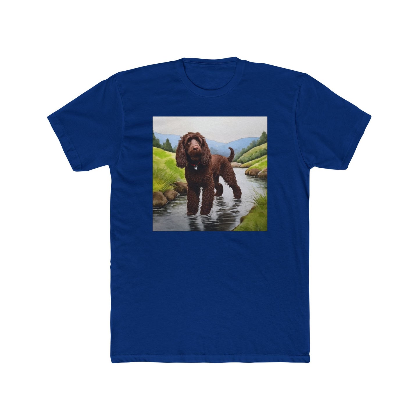Irish Water Spaniel Men's Fitted Cotton Crew Tee