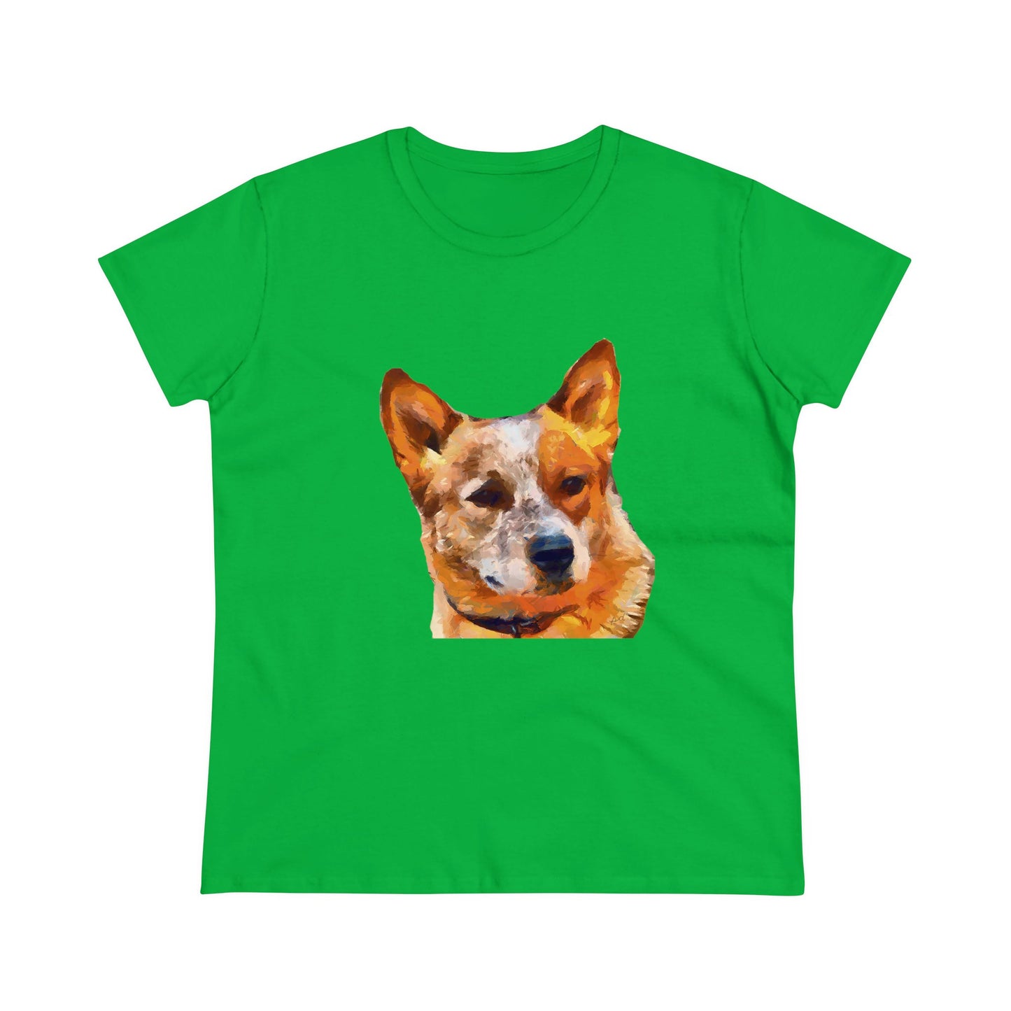 Red Heeler - Australian Cattle Dog Women's Midweight Cotton Tee: A Soft Embrace of Elegance