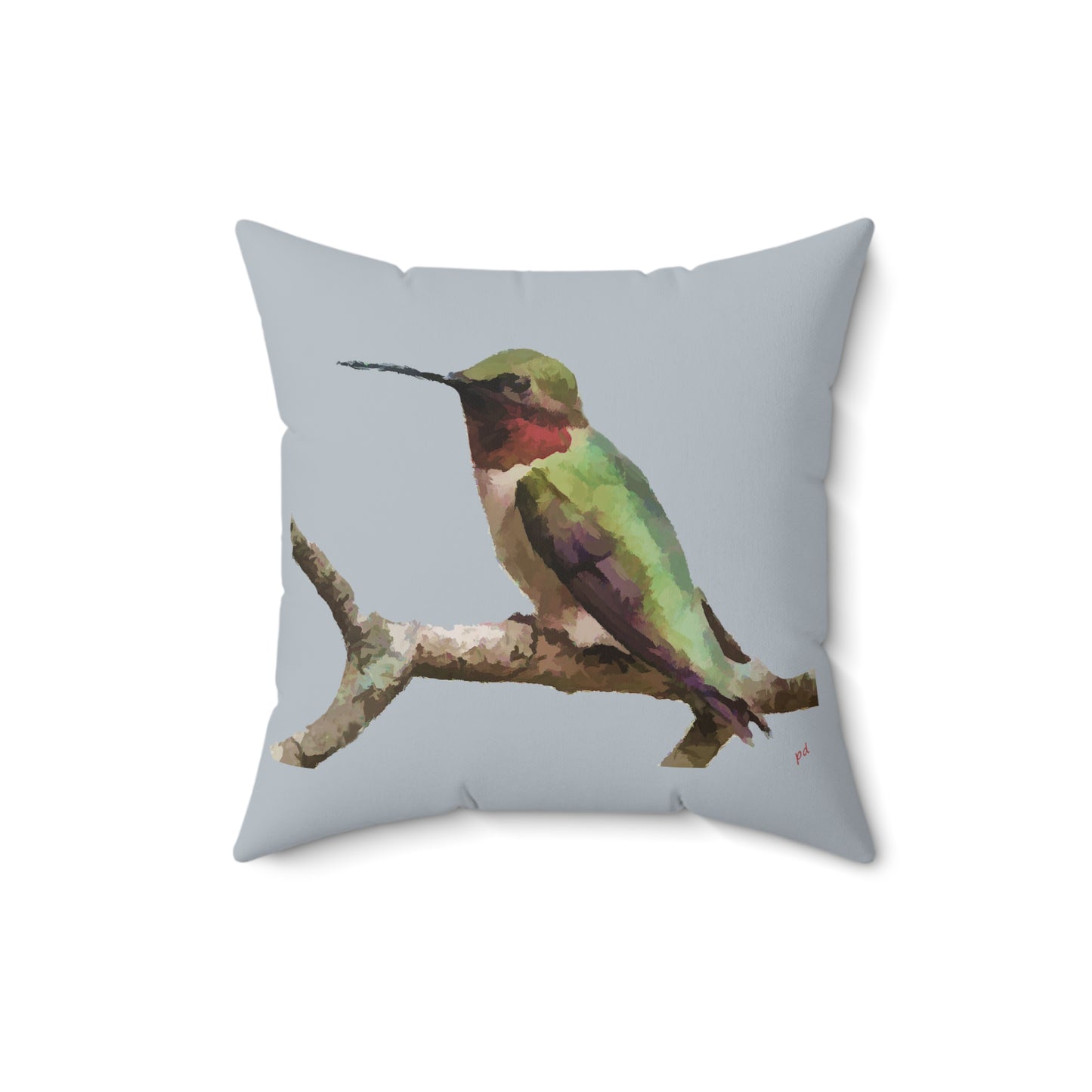 Humming Bird 'Cheeky' Spun Polyester Throw Pillow