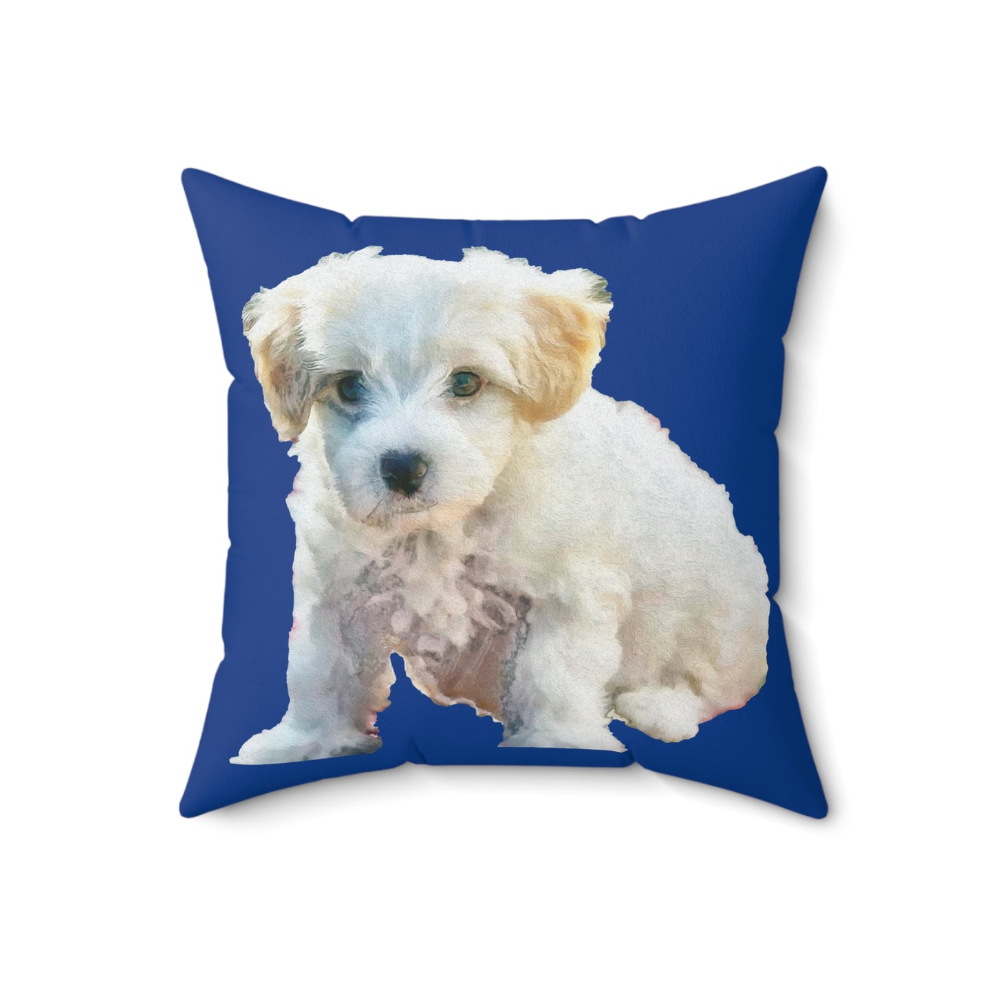 Bichon Frise Spun Polyester Throw Pillow