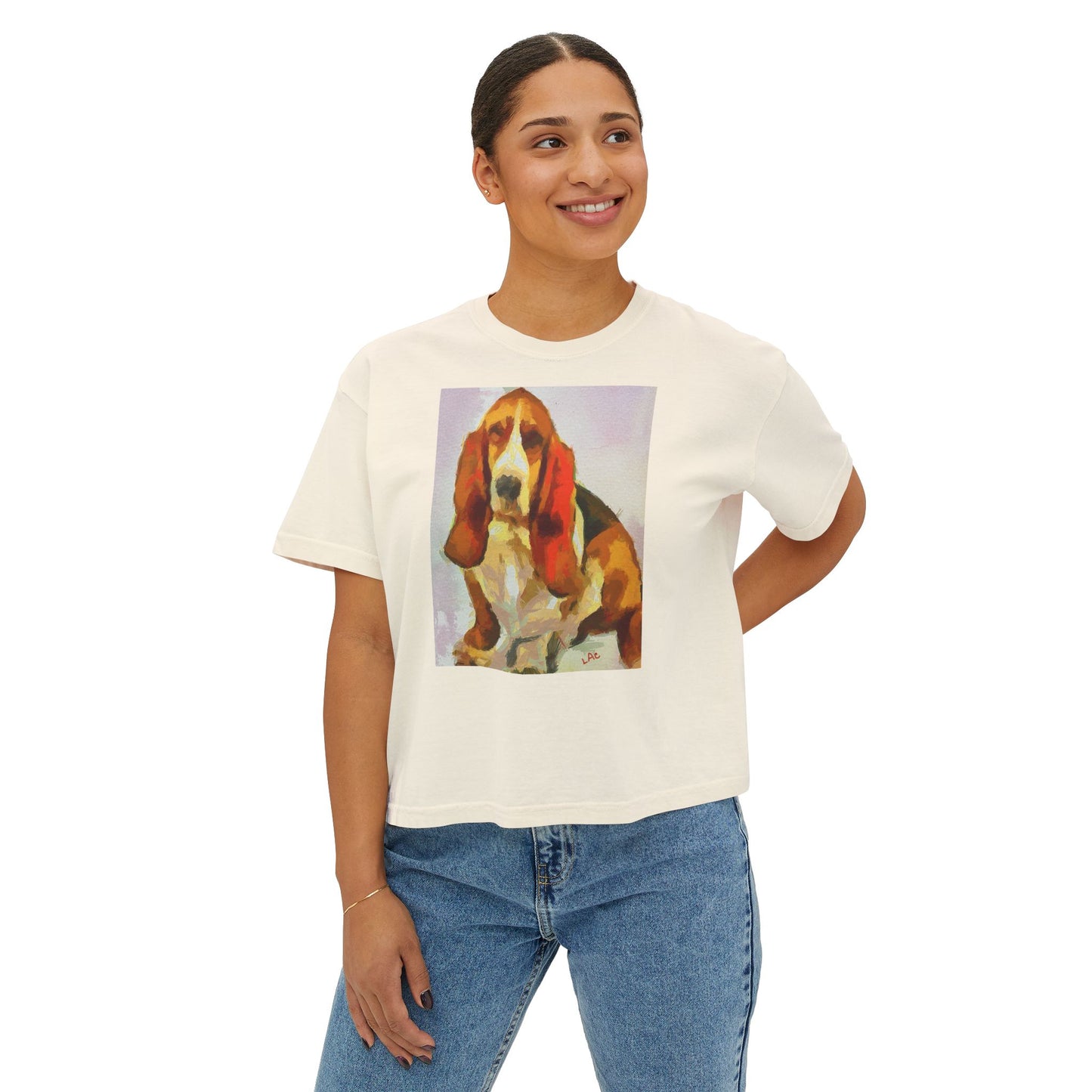 Basset Hound Women's Oversized Boxy Tee