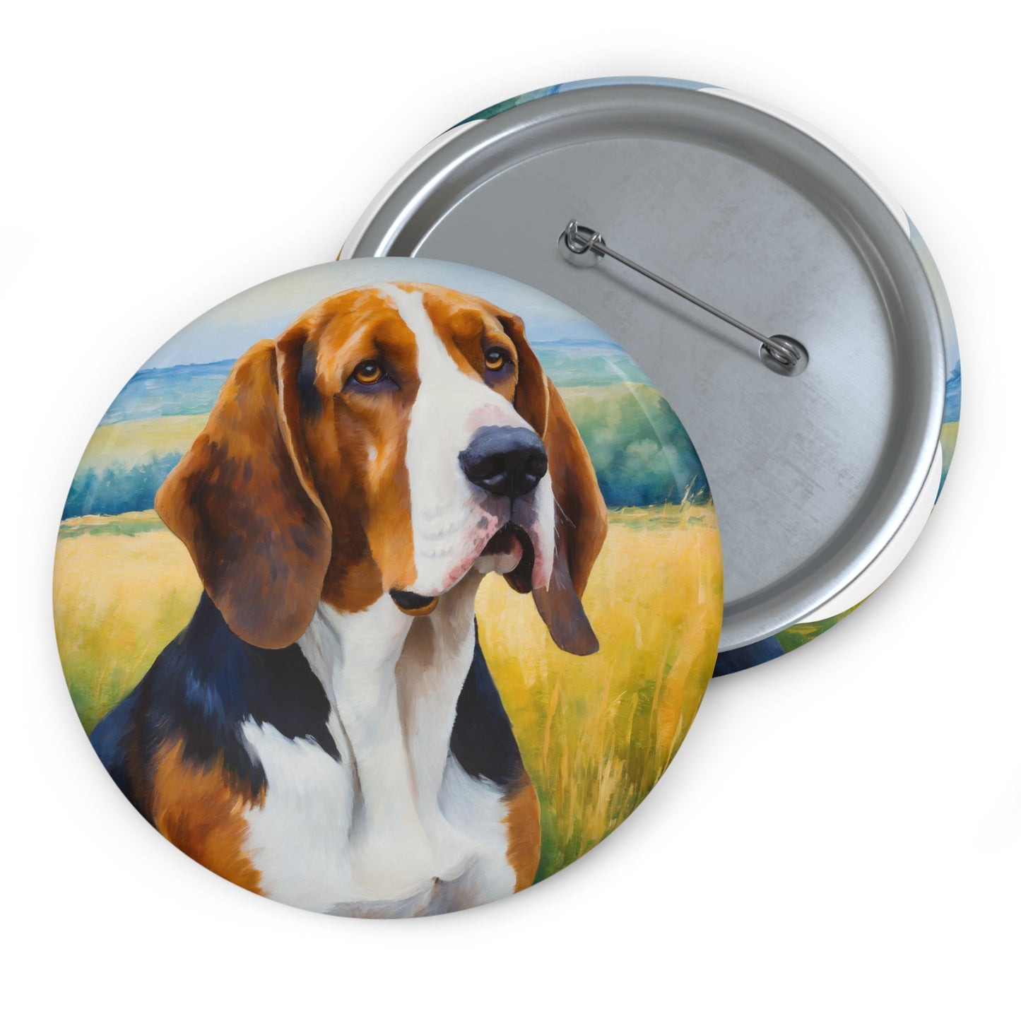 Charming American English Coonhound Metal Pinback Buttons