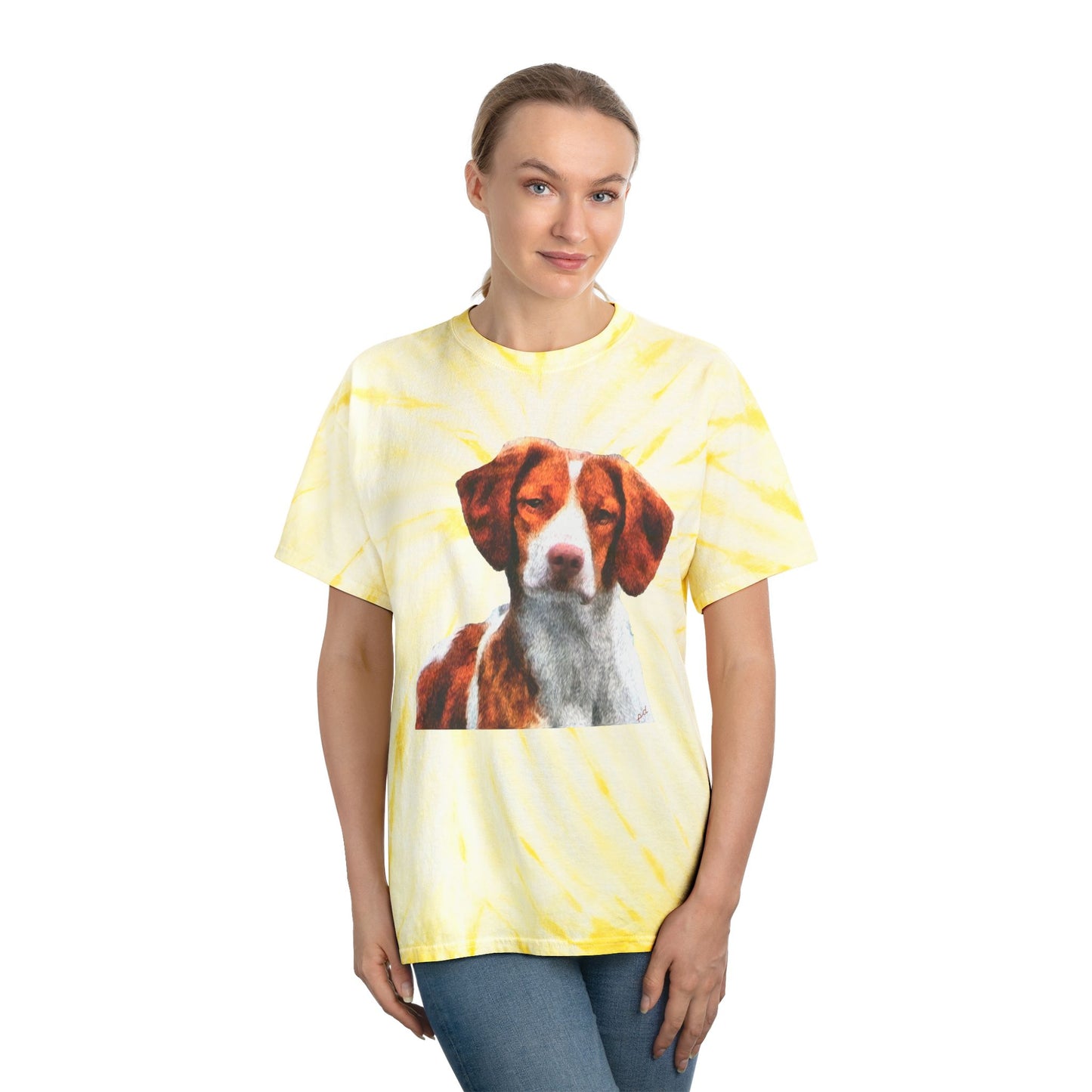 Brittany Spaniel 'Gunner' Unisex Tie-Dye Tee, Cyclone