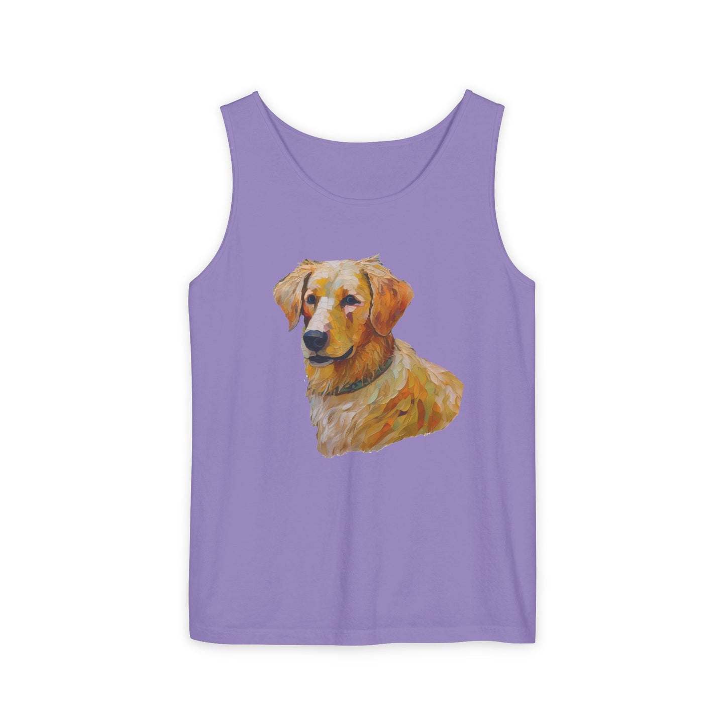 Golden Retriever Puppy - Unisex Relaxed Fit Garment-Dyed Tank Top