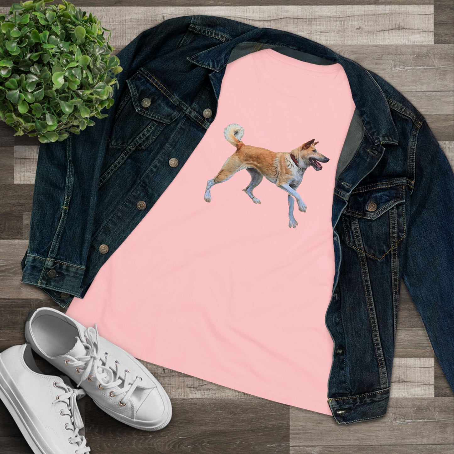 Korean Jindo Women's Relaxed Fit Cotton Tee