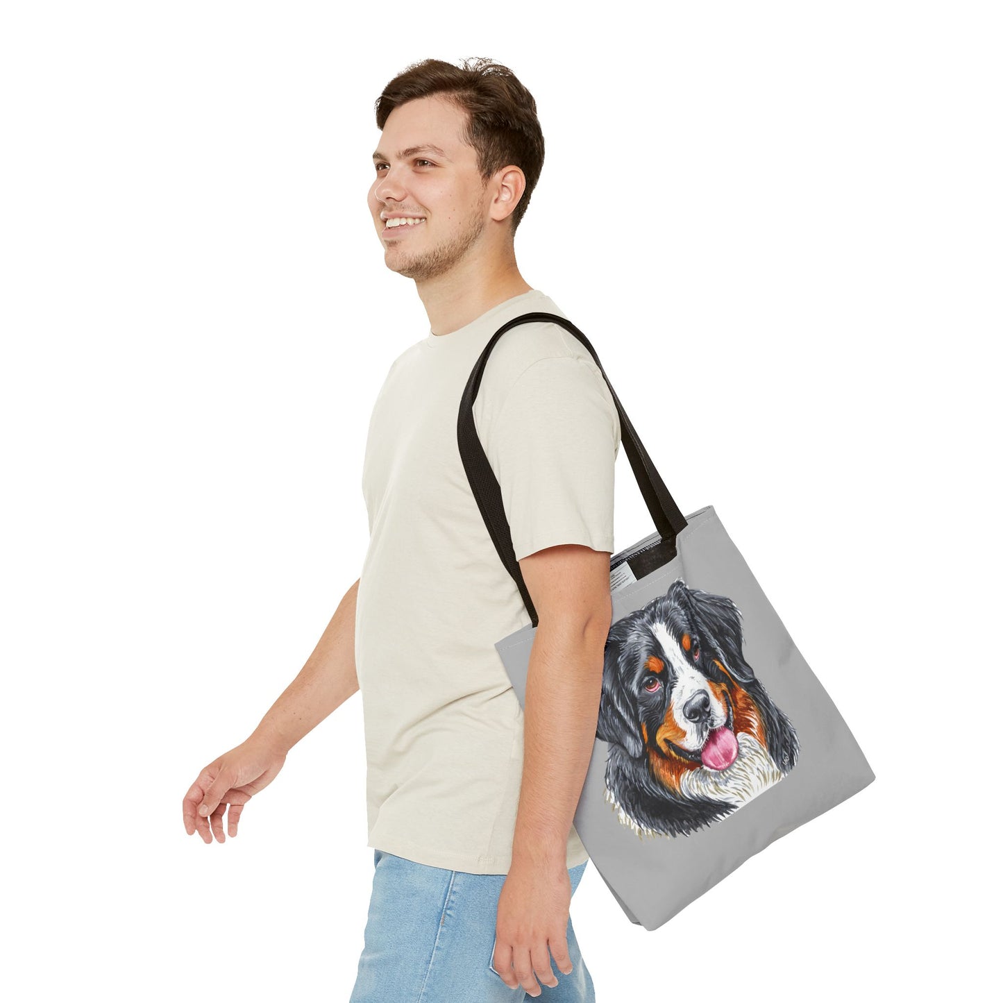Bernese Mountain Dog Polyester Tote Bag (AOP)