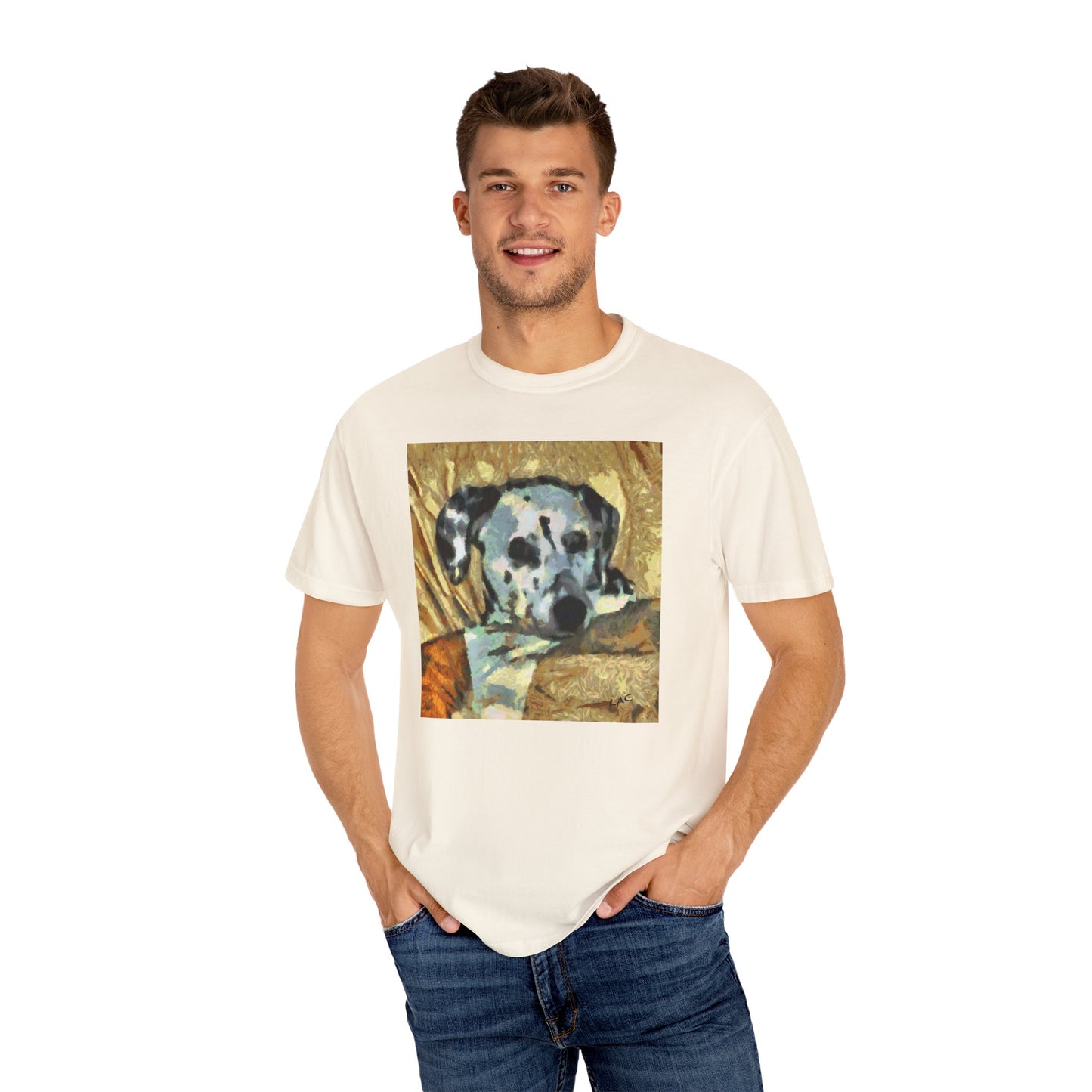 Dalmatian 'Breakfast Time' Unisex Relax Fit Garment-Dyed T-shirt