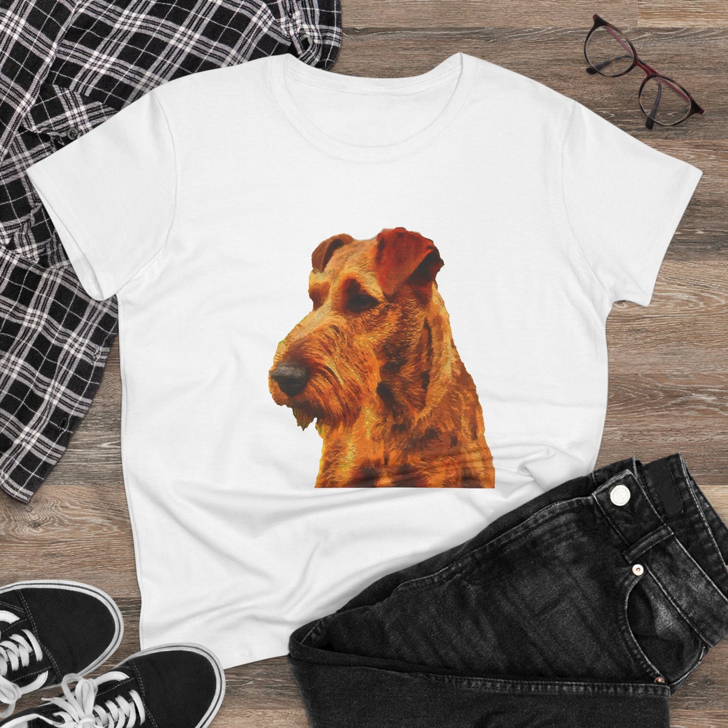 Irish Terrier 'Jocko' Women's Midweight Cotton Tee