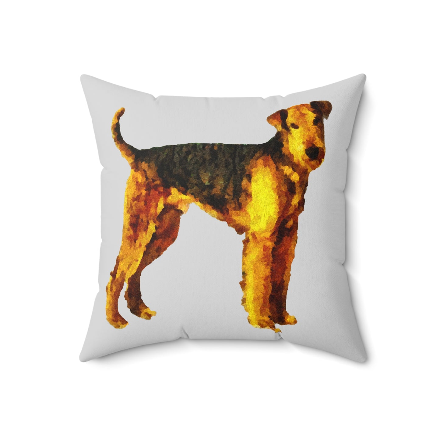 Airedale Terrier 'Lucy' Spun Polyester Throw Pillow