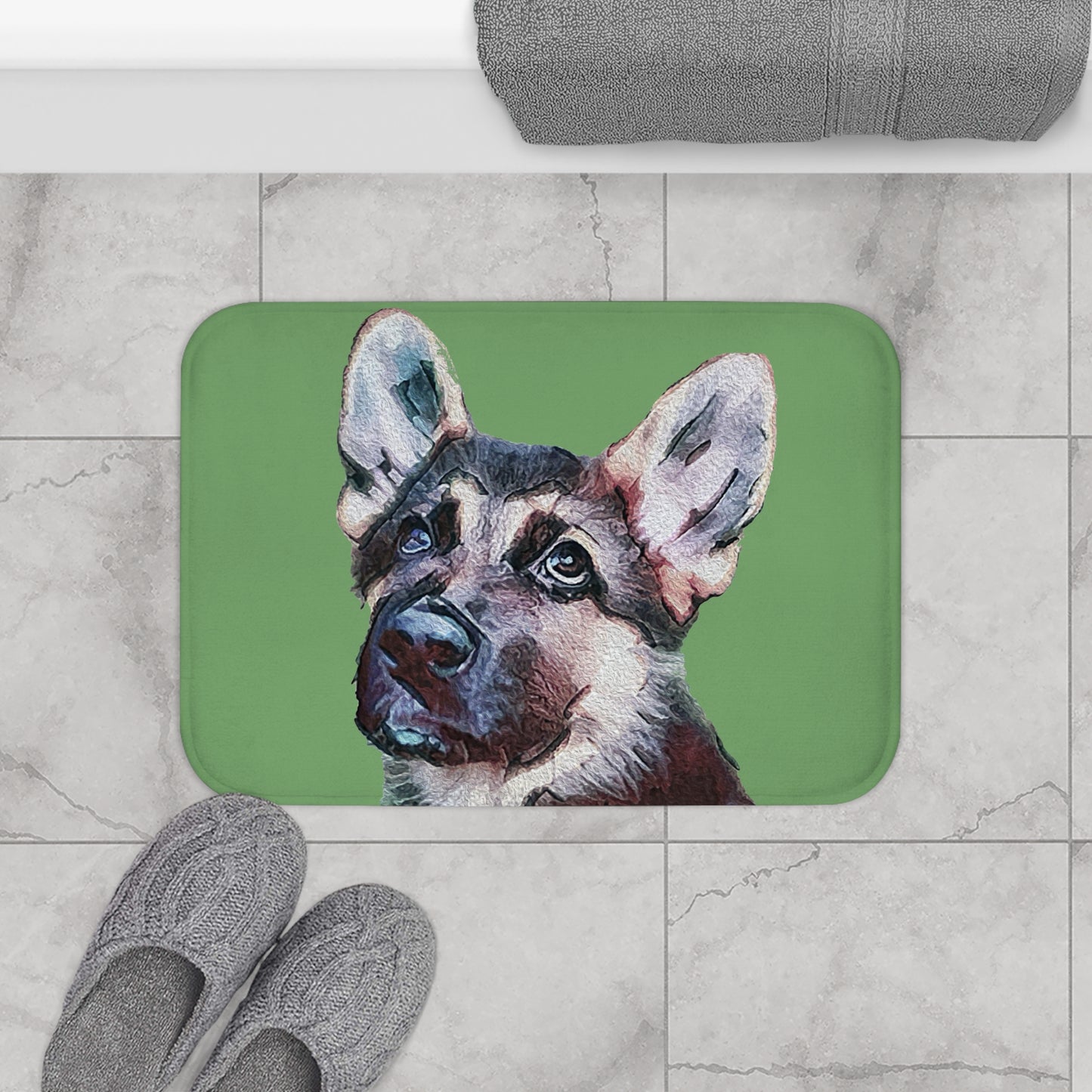 German Shepherd 'Sly' Bath Rug Mat