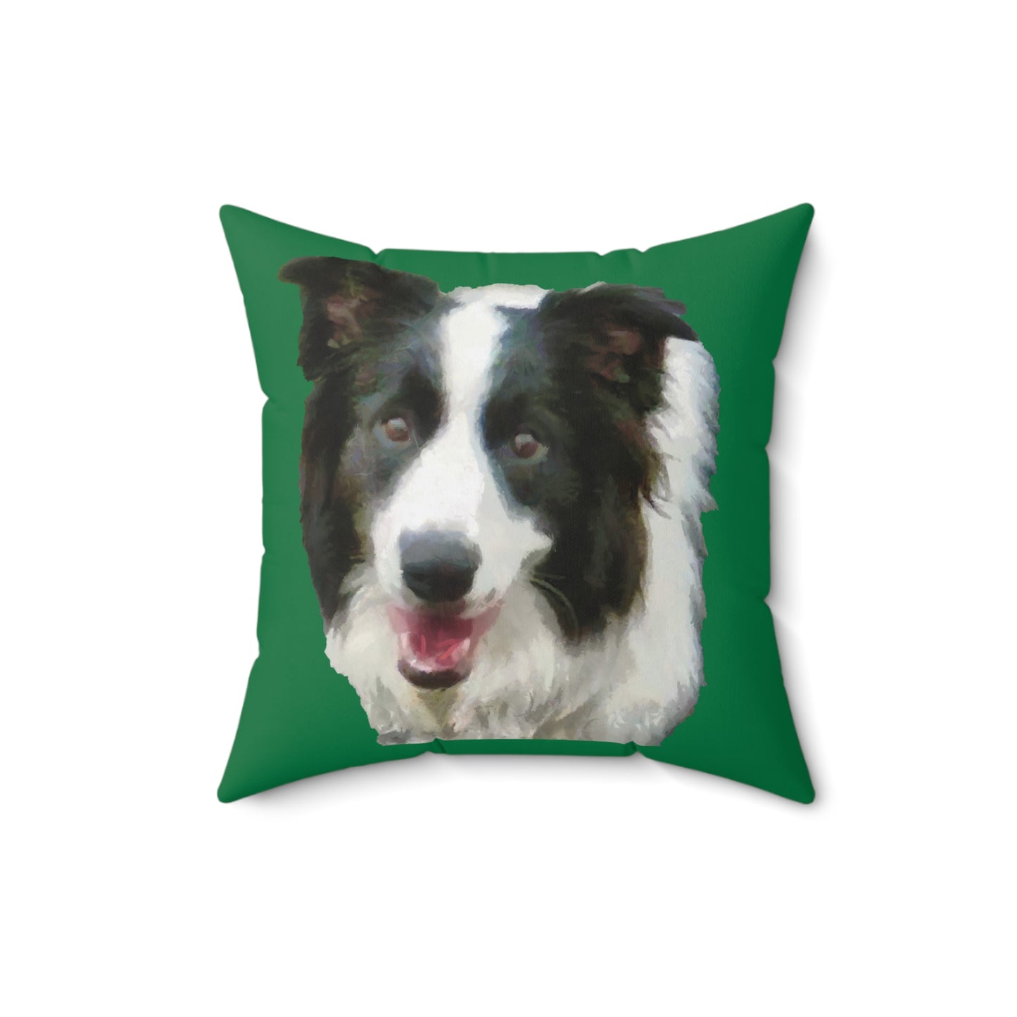 Border Collie #2 Spun Polyester Throw Pillow