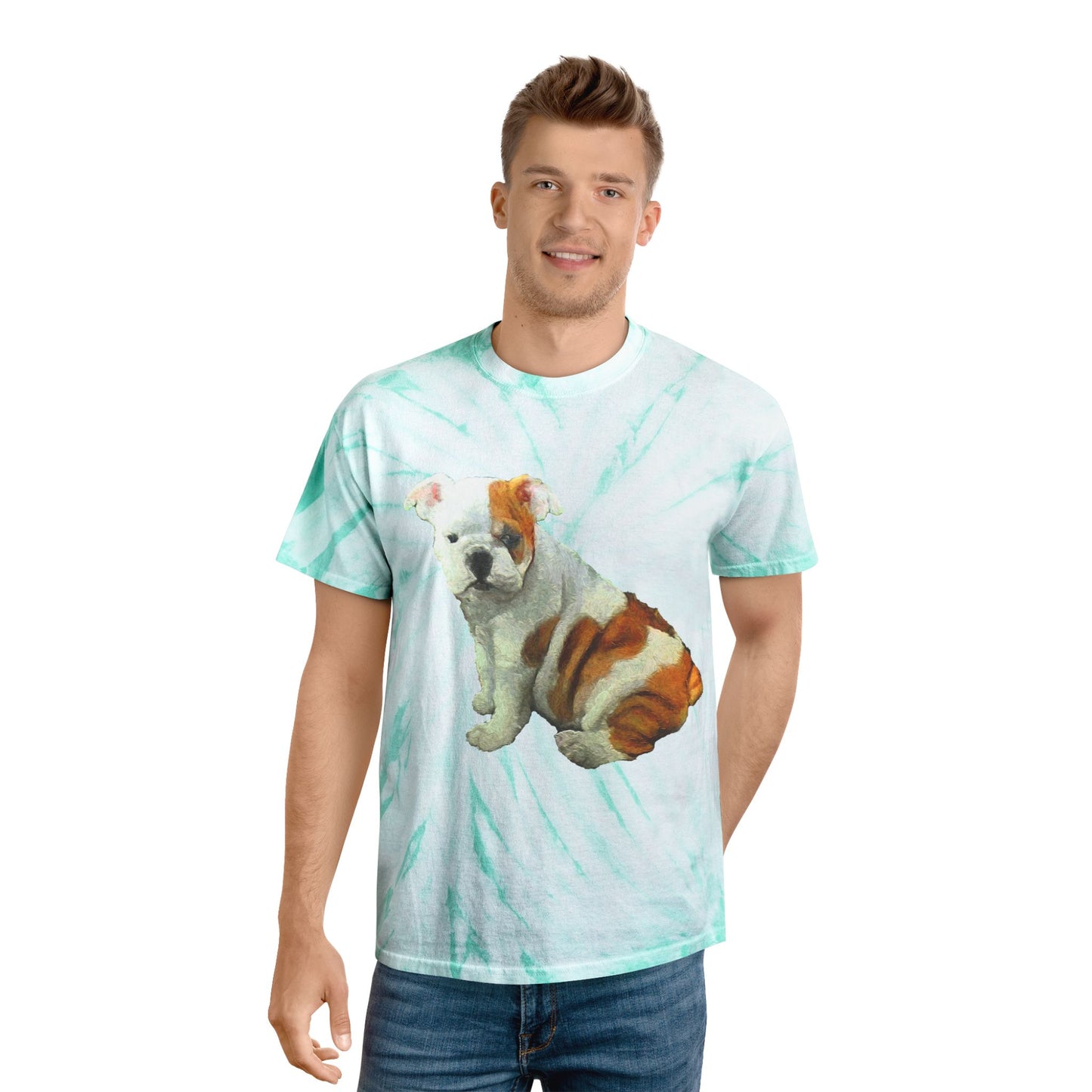 English Bulldog 'Bugsy' - Unisex Tie-Dye Tee, Cyclone