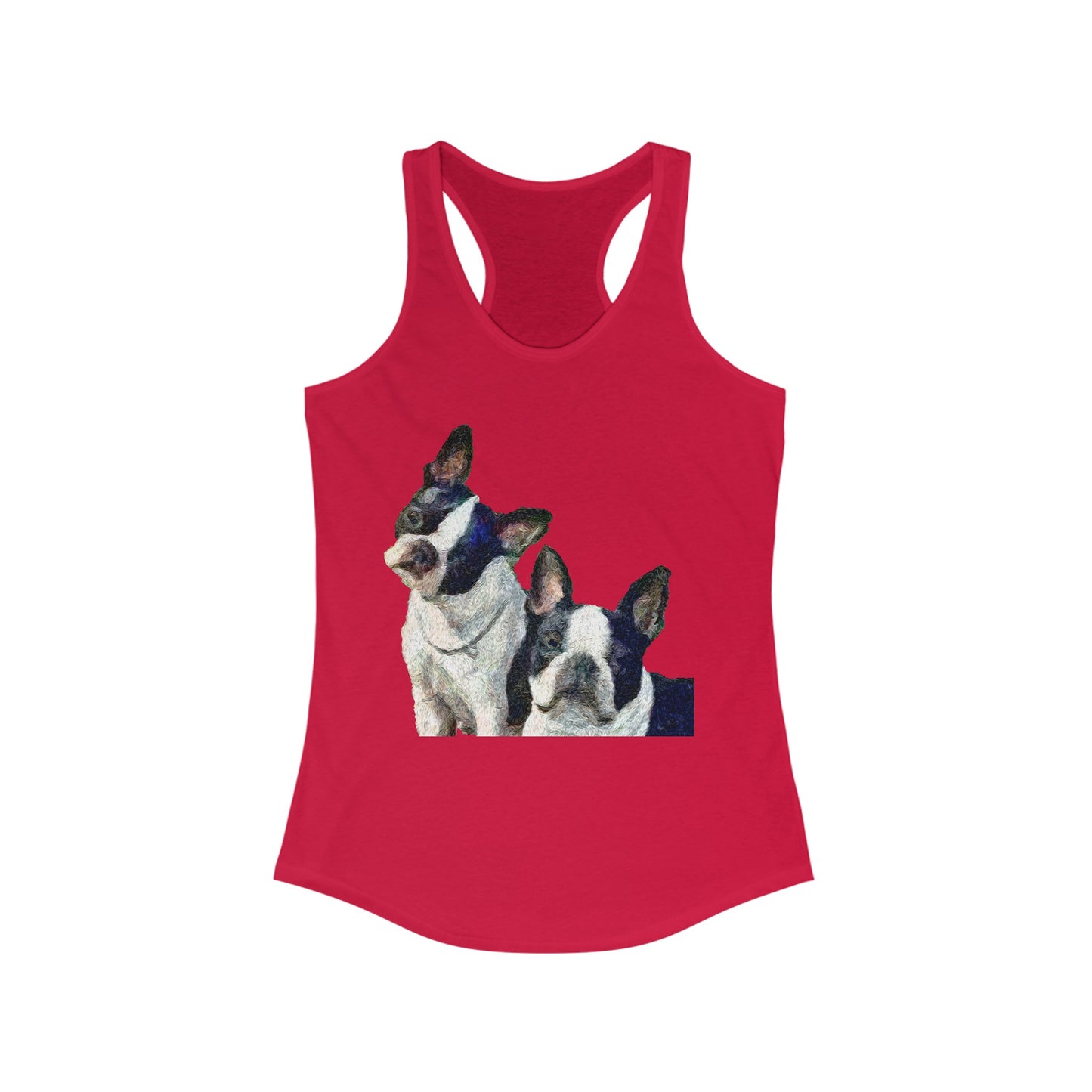 Skipper & Dee Dee: Boston Terriers Women's Racerback Tank