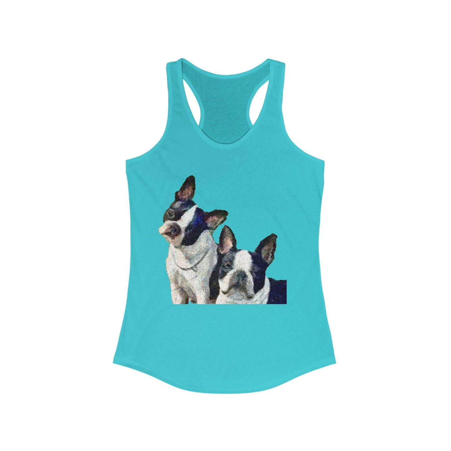 Skipper & Dee Dee: Boston Terriers Women's Racerback Tank