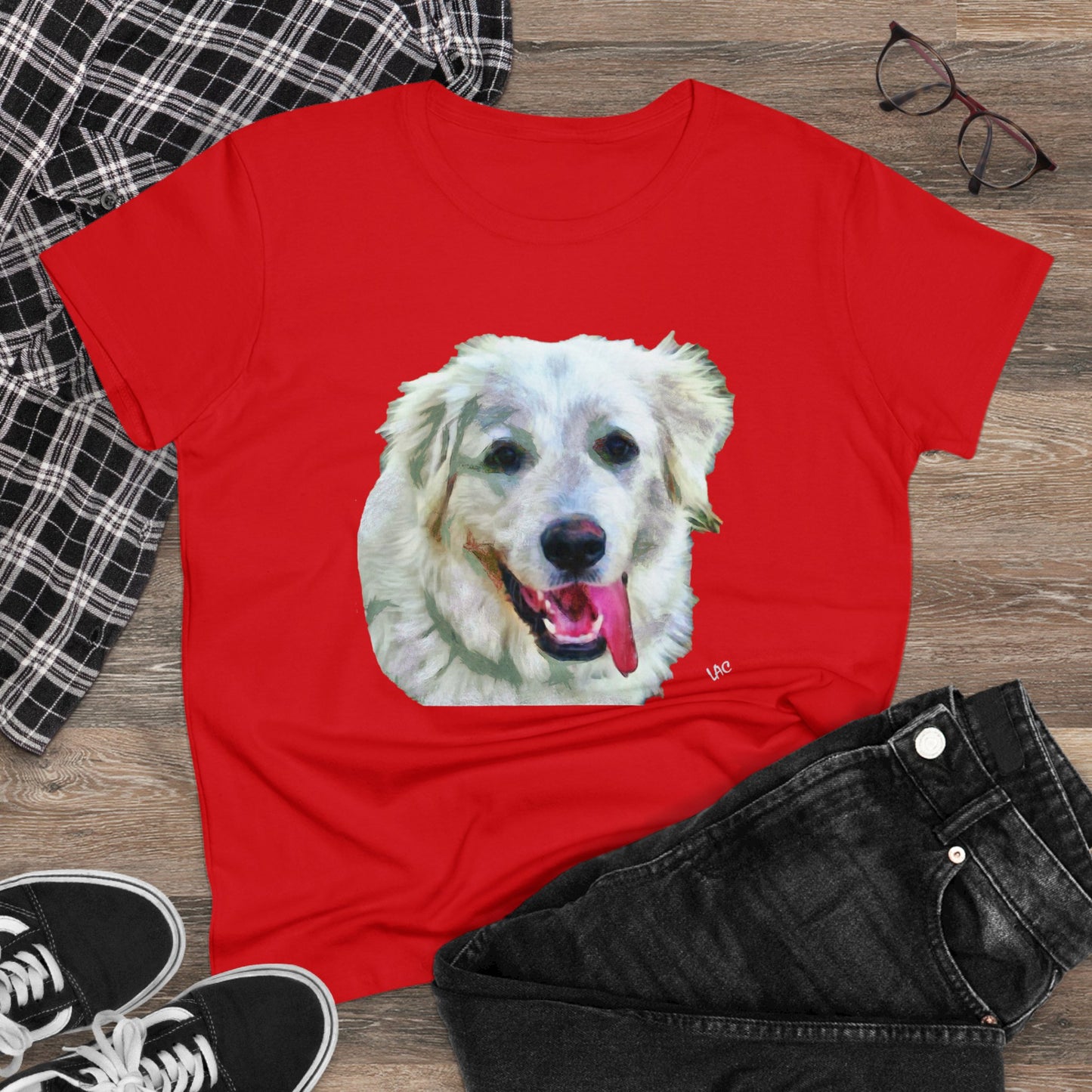 Great Pyrenese 'Heidi" Women's Midweight Cotton Tee