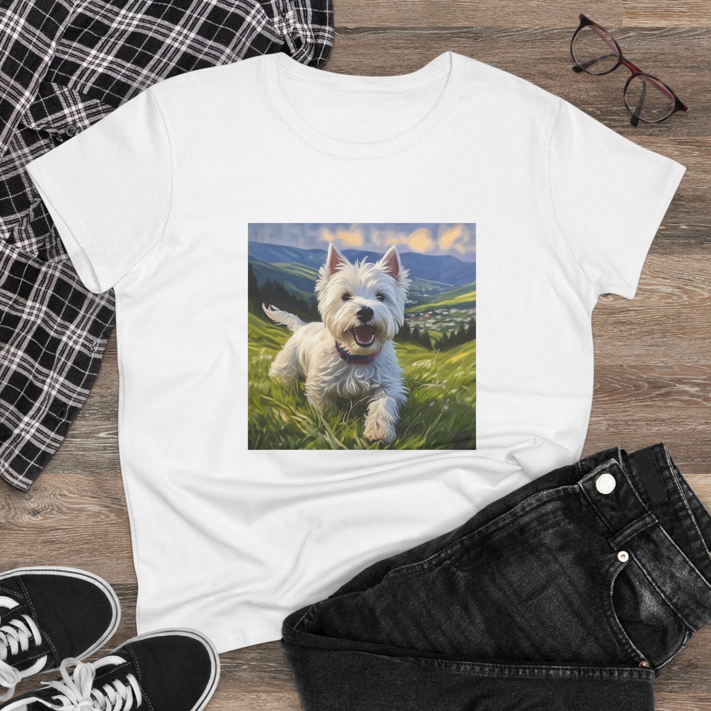 Westie #2 - West Highland Terrier - Women's Midweight Cotton Tee