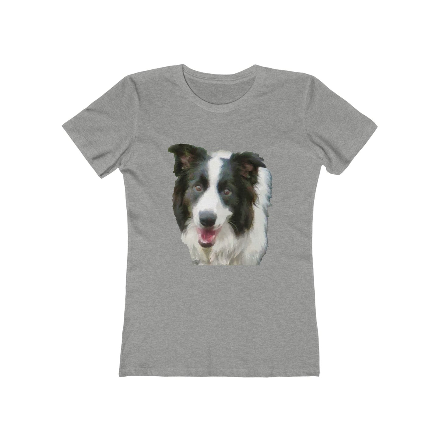 Border Collie 'Archie' - Women's Slim Fit Ringspun Cotton T-Shirt