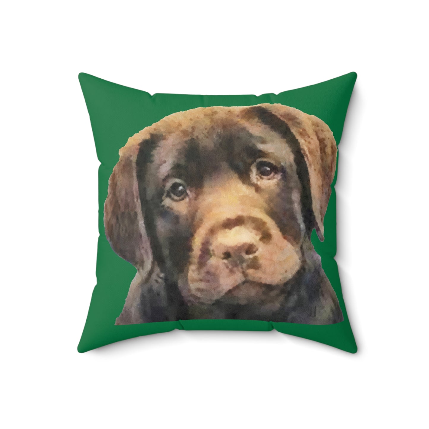 Chocolate Labrador Retriever Spun Polyester Throw Pillow