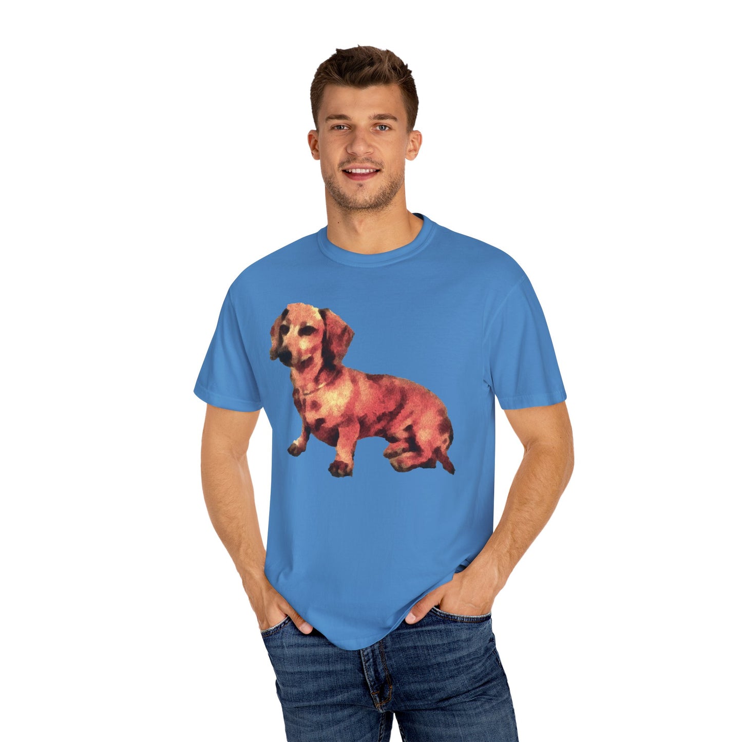 Dachshund 'Simone' Unisex Relaxed Fitted Garment-Dyed T-shirt