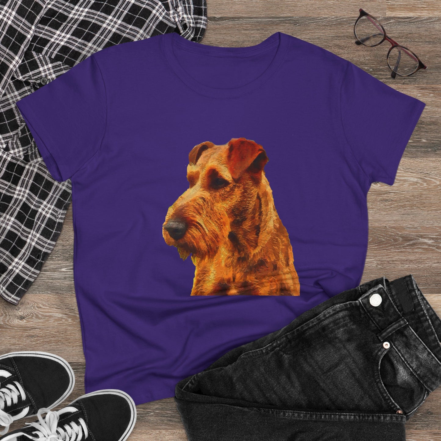 Irish Terrier 'Jocko' Women's Midweight Cotton Tee
