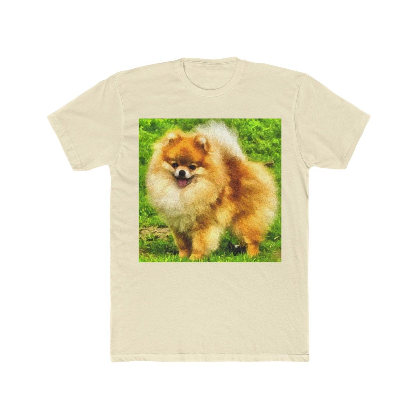 Pomeranian 'Pom Pom' Men's FIted Cotton Crew Tee