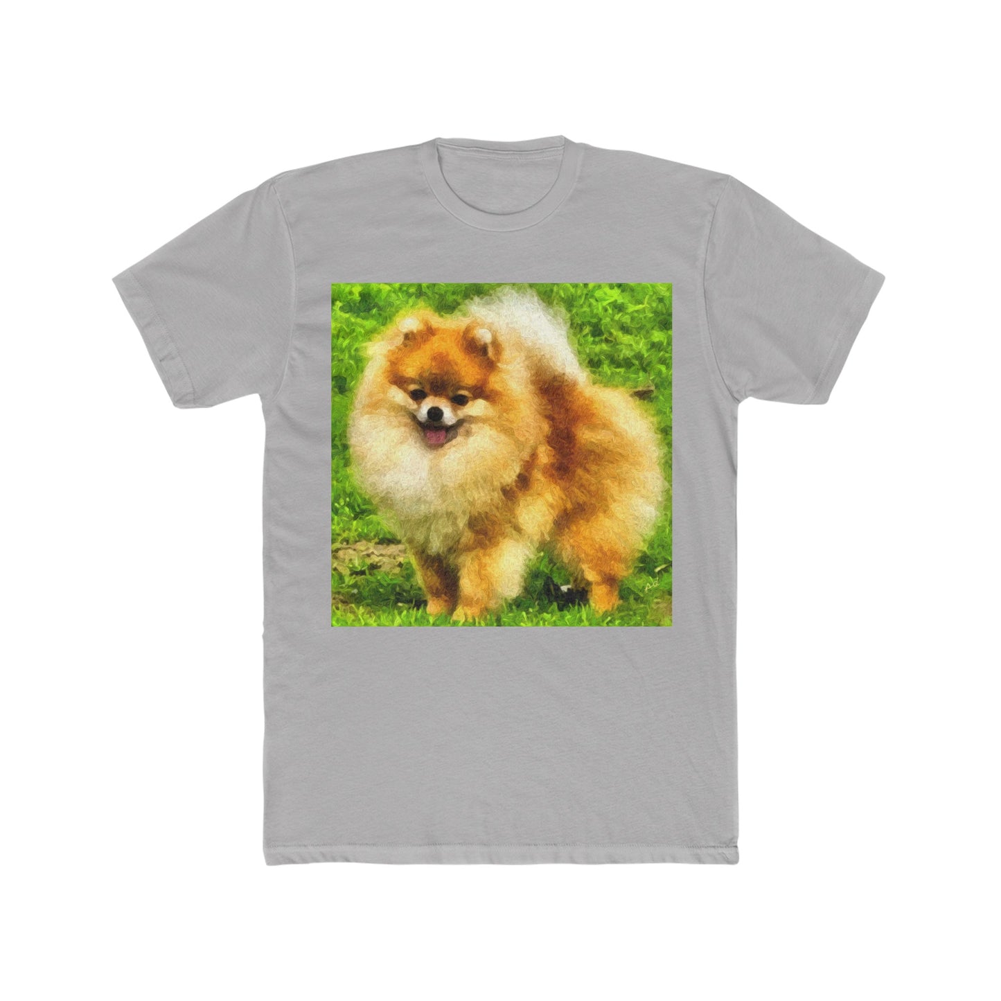 Pomeranian 'Pom Pom' Men's FIted Cotton Crew Tee
