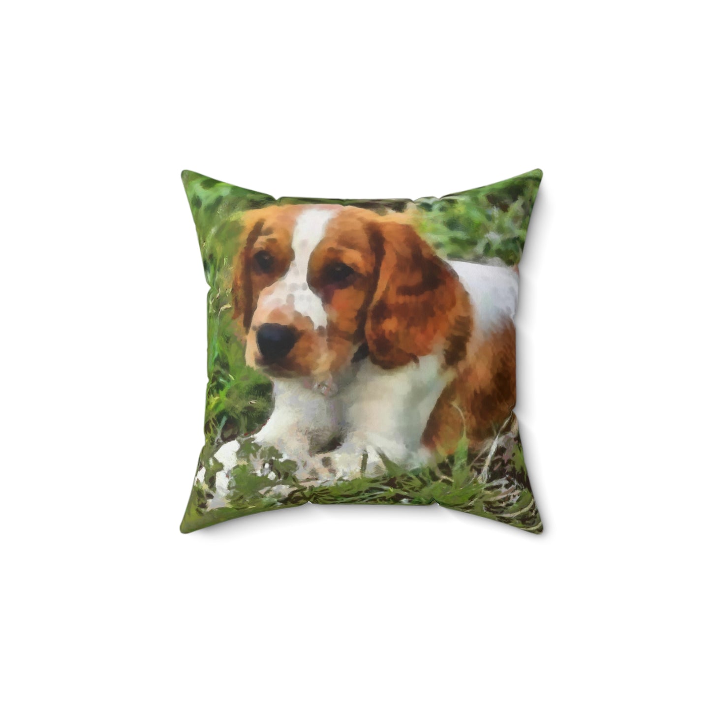 Welsh Springer Spaniel Spun Polyester Throw Pillow