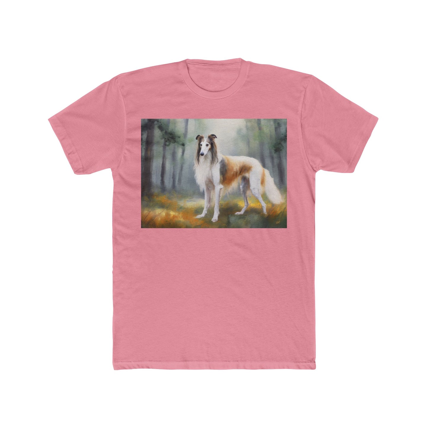 Borzoi 'Russian Wolfhound' Men's Fitted Cotton Crew Tee